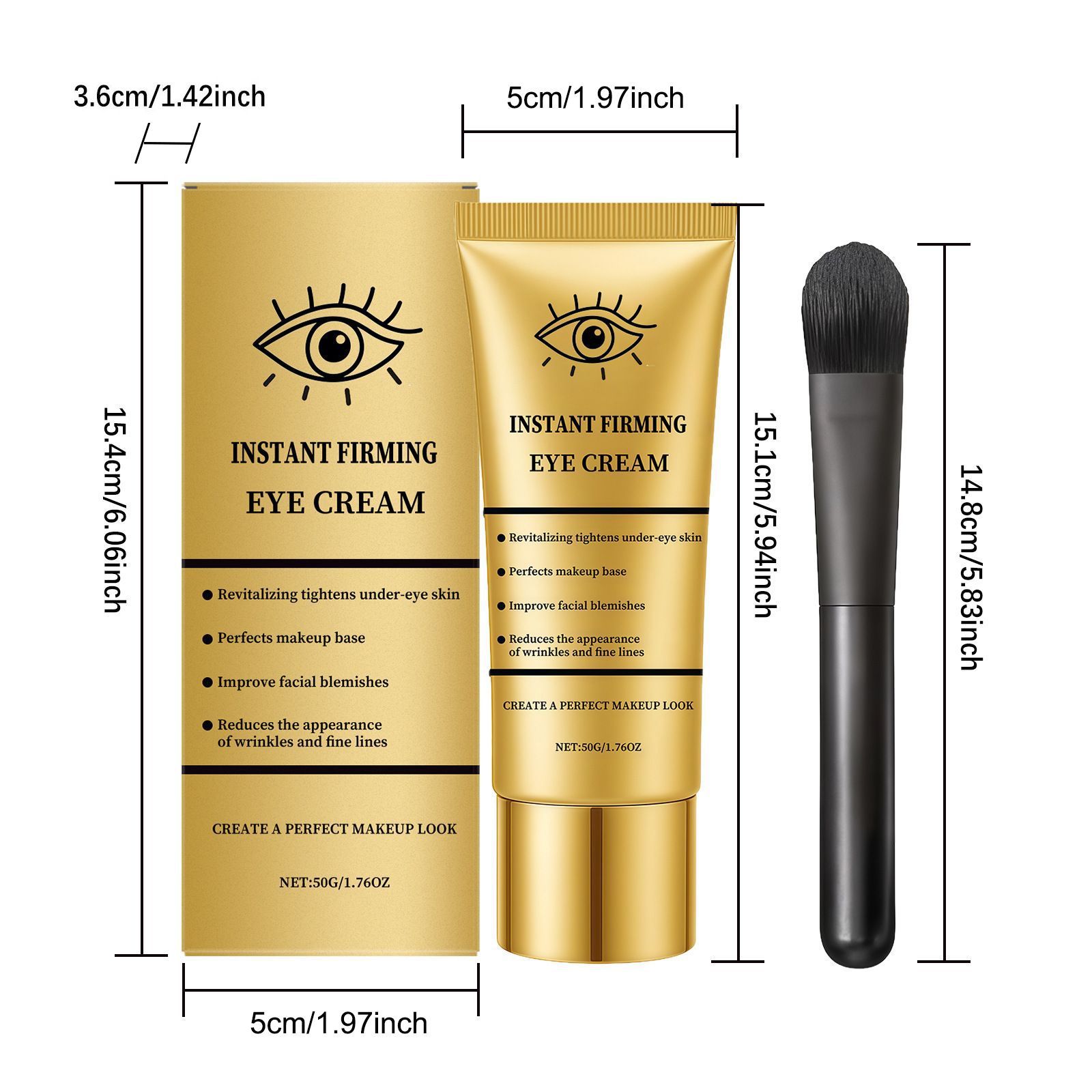 Brightening Nourishing Eye Cream Daily Mild Moisturizing Hydrating Lock Water Elastic Soft Skin Around Eyes Massage Care Lotion