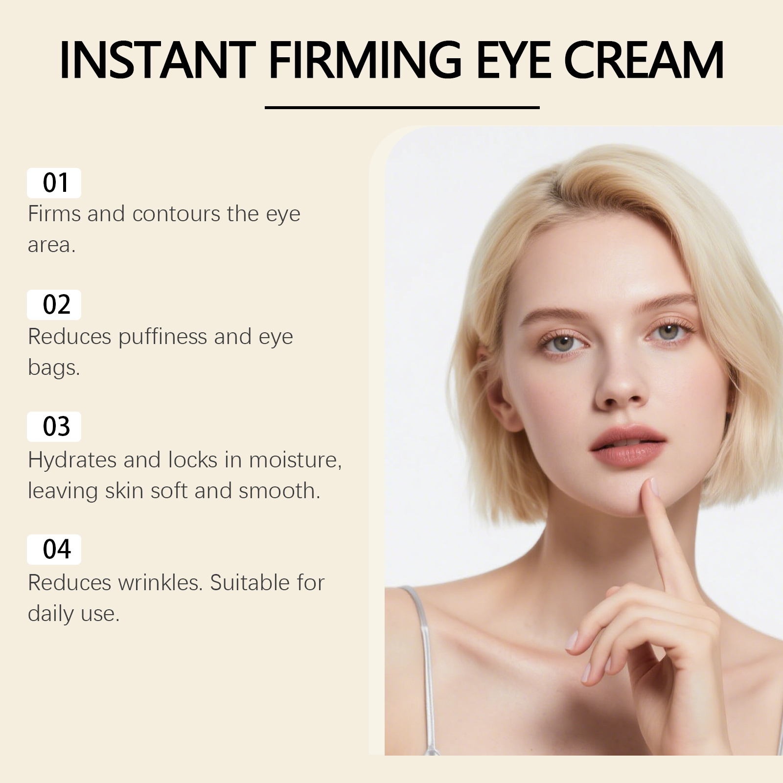 Brightening Nourishing Eye Cream Daily Mild Moisturizing Hydrating Lock Water Elastic Soft Skin Around Eyes Massage Care Lotion