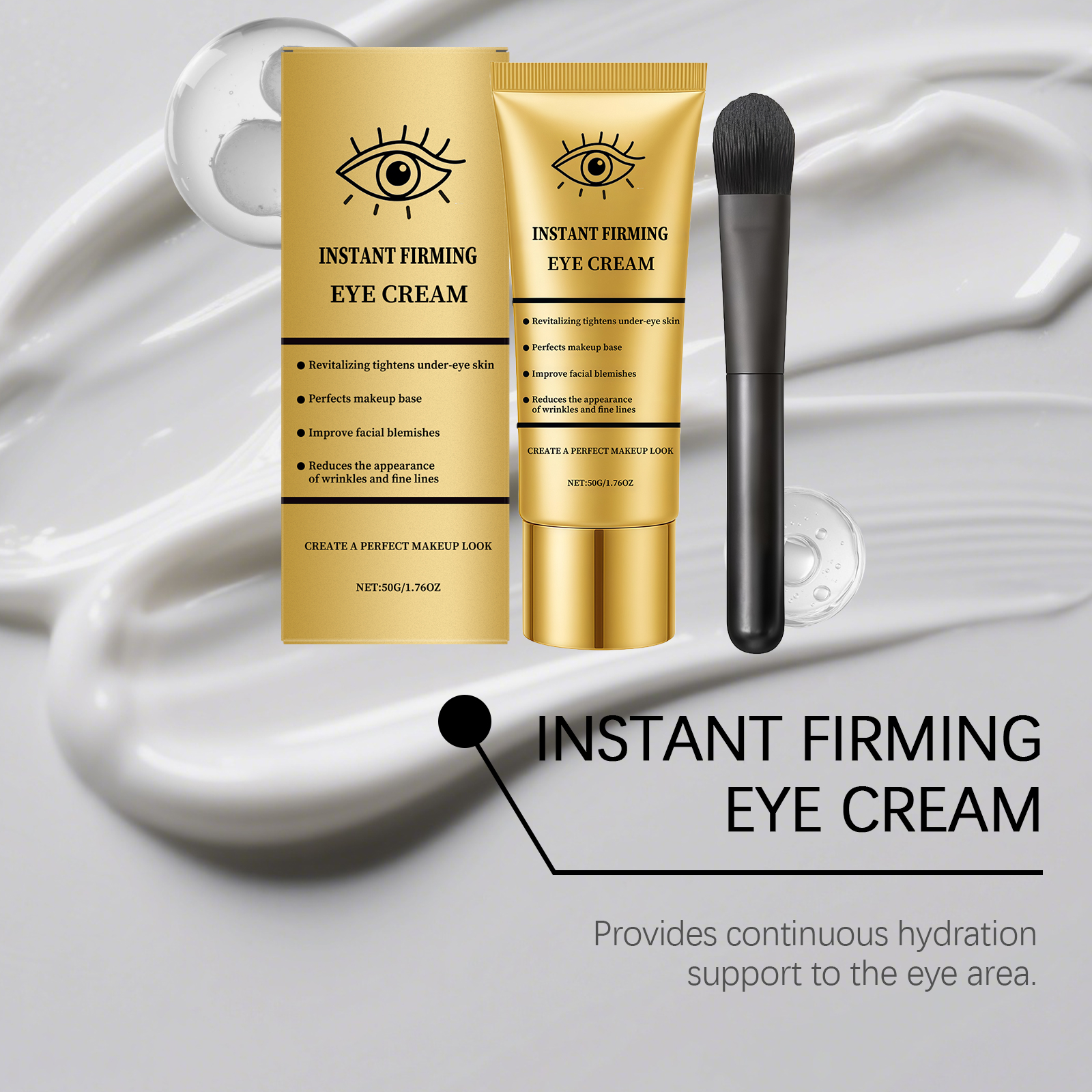Brightening Nourishing Eye Cream Daily Mild Moisturizing Hydrating Lock Water Elastic Soft Skin Around Eyes Massage Care Lotion