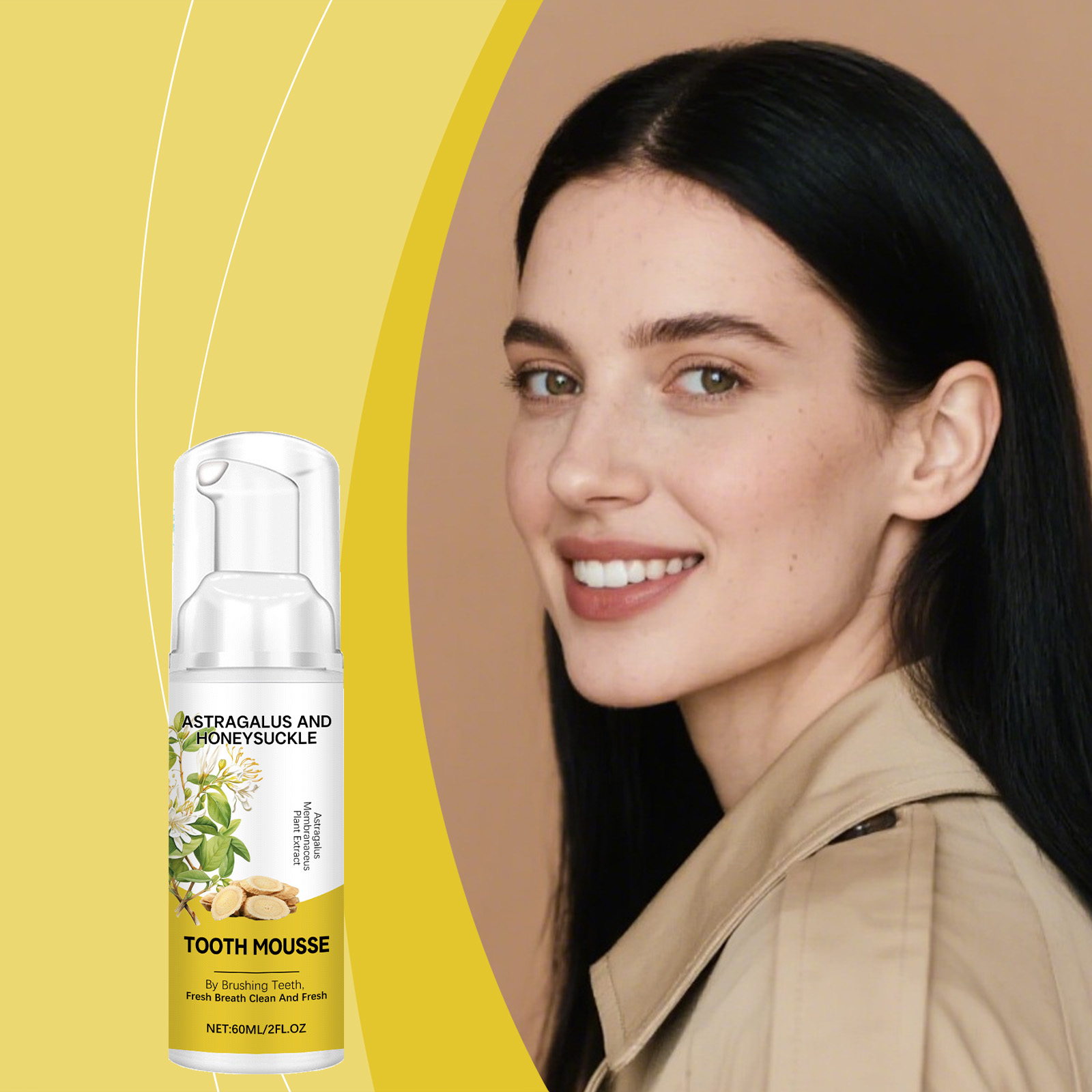 Astragalus Fresh Cleansing Dental Mousse Mild Clean Protect Teeth Remove Yellow Stains Daily Oral Care