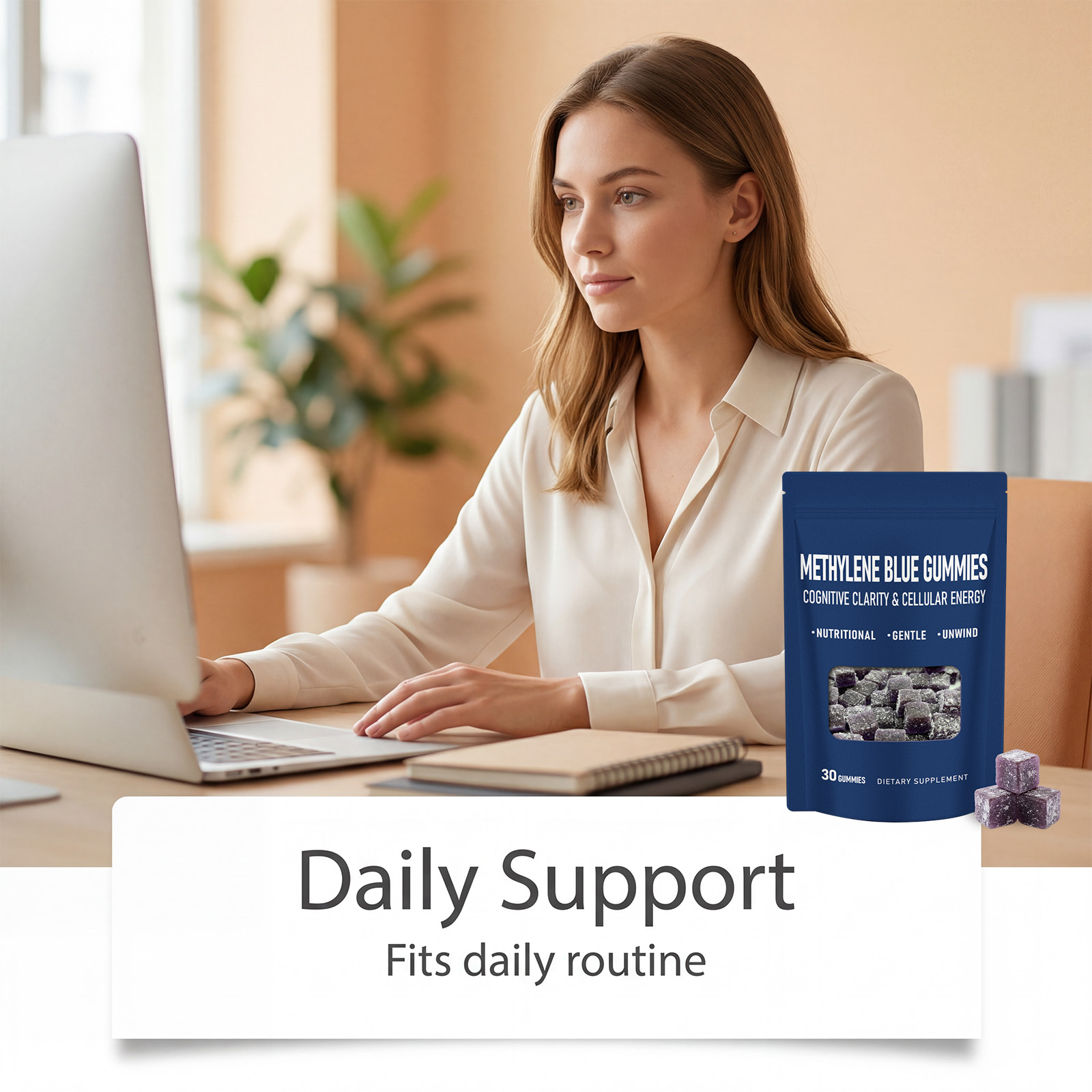 Methylene Blue Nutrient Gummy Nourish Body Supplement Oral Candy Daily Boost Vitality Energy Health Food For Human Daily Intake