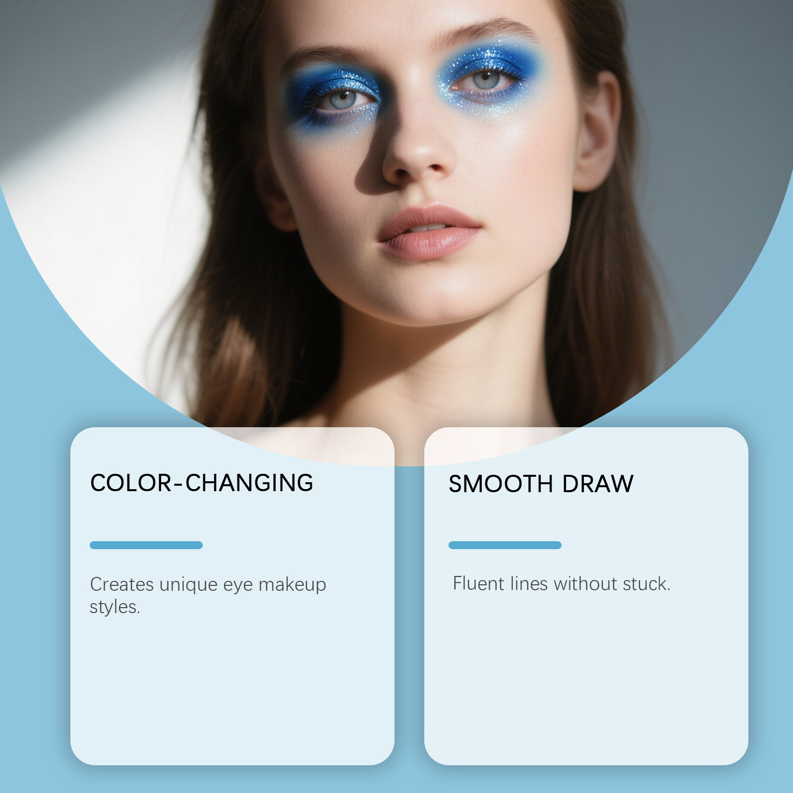 (02) Gel Eyeliner Smooth Fluid Natural Outline Color Retain Makeup Anti Smudge Daily Facial Makeup