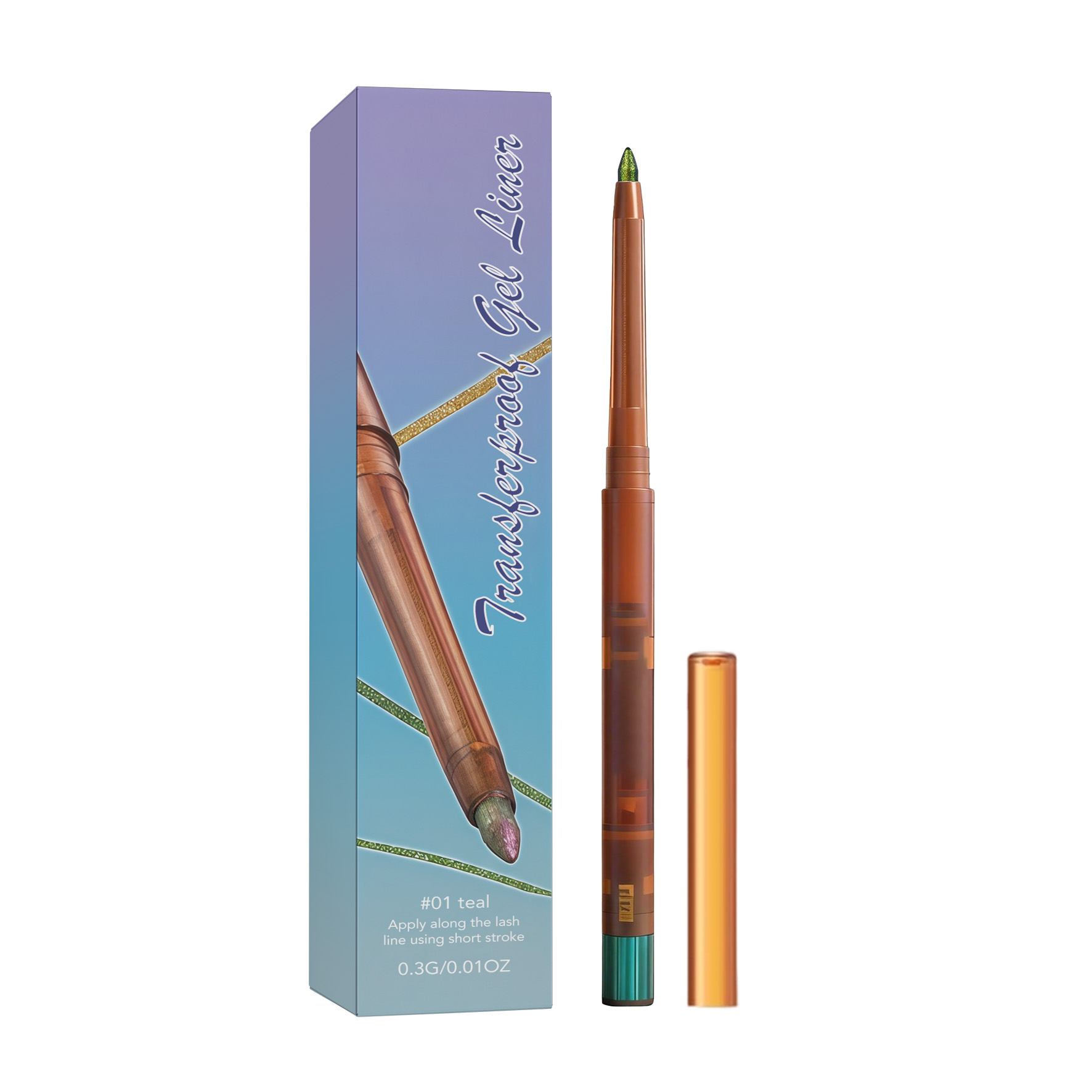 (02) Gel Eyeliner Smooth Fluid Natural Outline Color Retain Makeup Anti Smudge Daily Facial Makeup