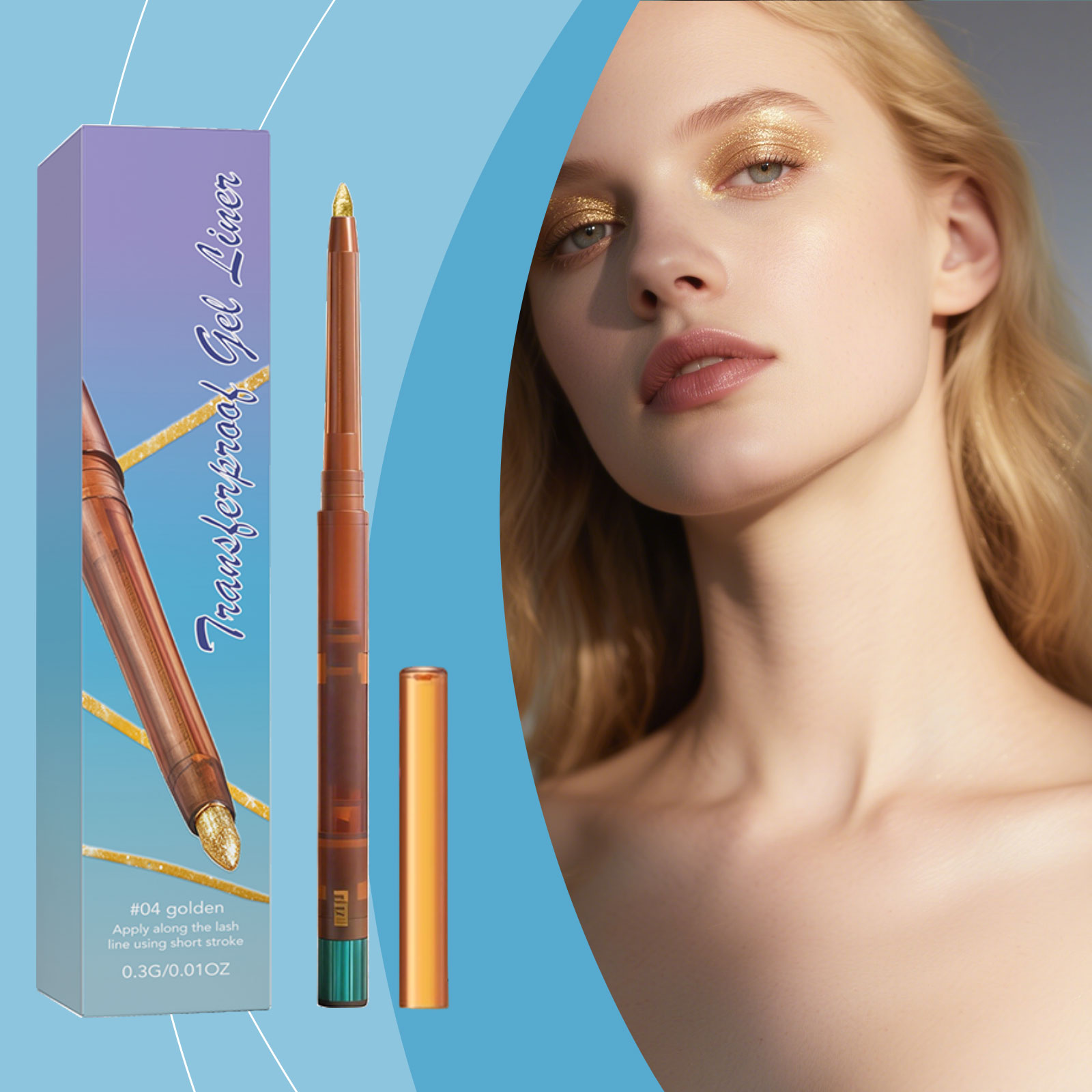 (02) Gel Eyeliner Smooth Fluid Natural Outline Color Retain Makeup Anti Smudge Daily Facial Makeup