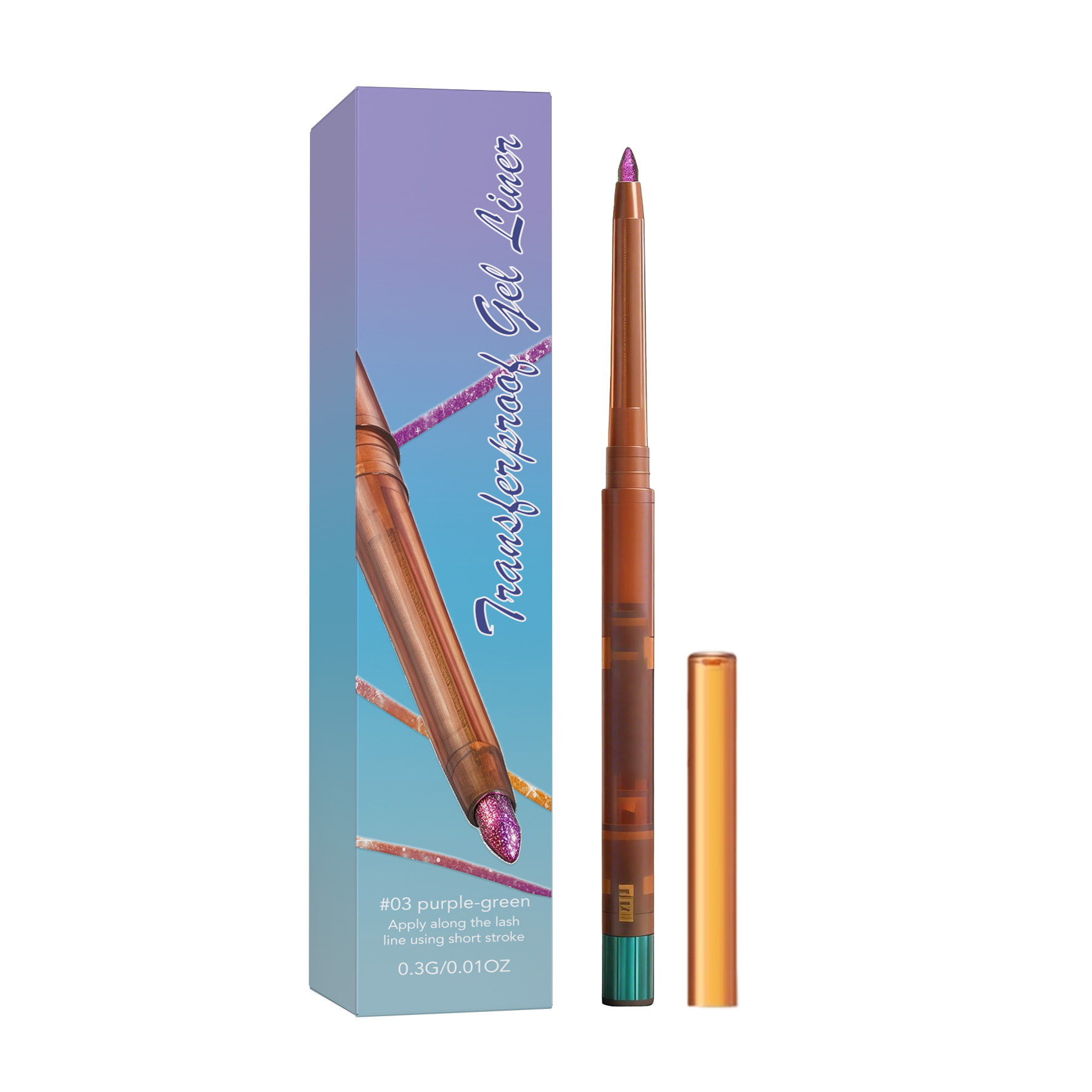 (02) Gel Eyeliner Smooth Fluid Natural Outline Color Retain Makeup Anti Smudge Daily Facial Makeup
