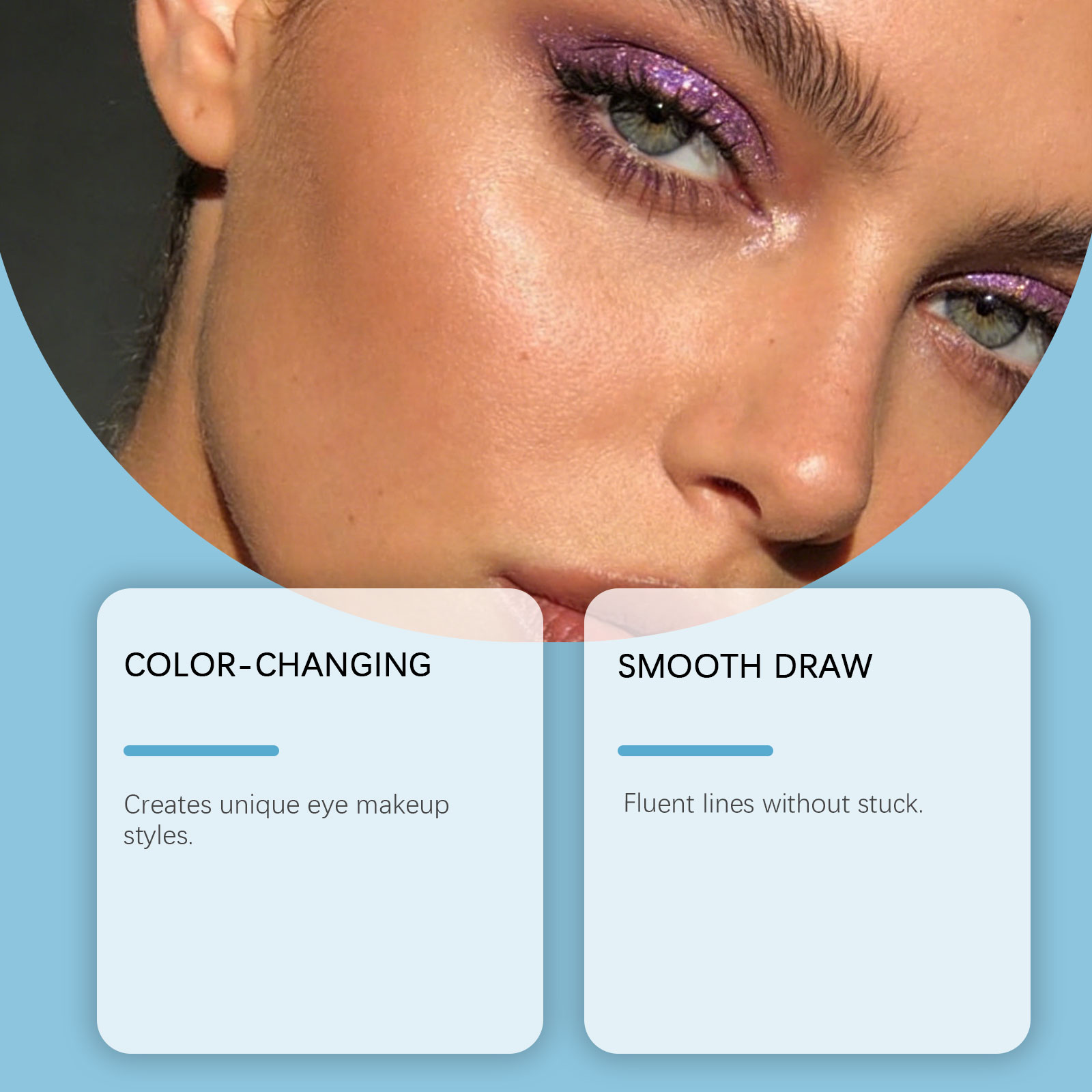 (02) Gel Eyeliner Smooth Fluid Natural Outline Color Retain Makeup Anti Smudge Daily Facial Makeup