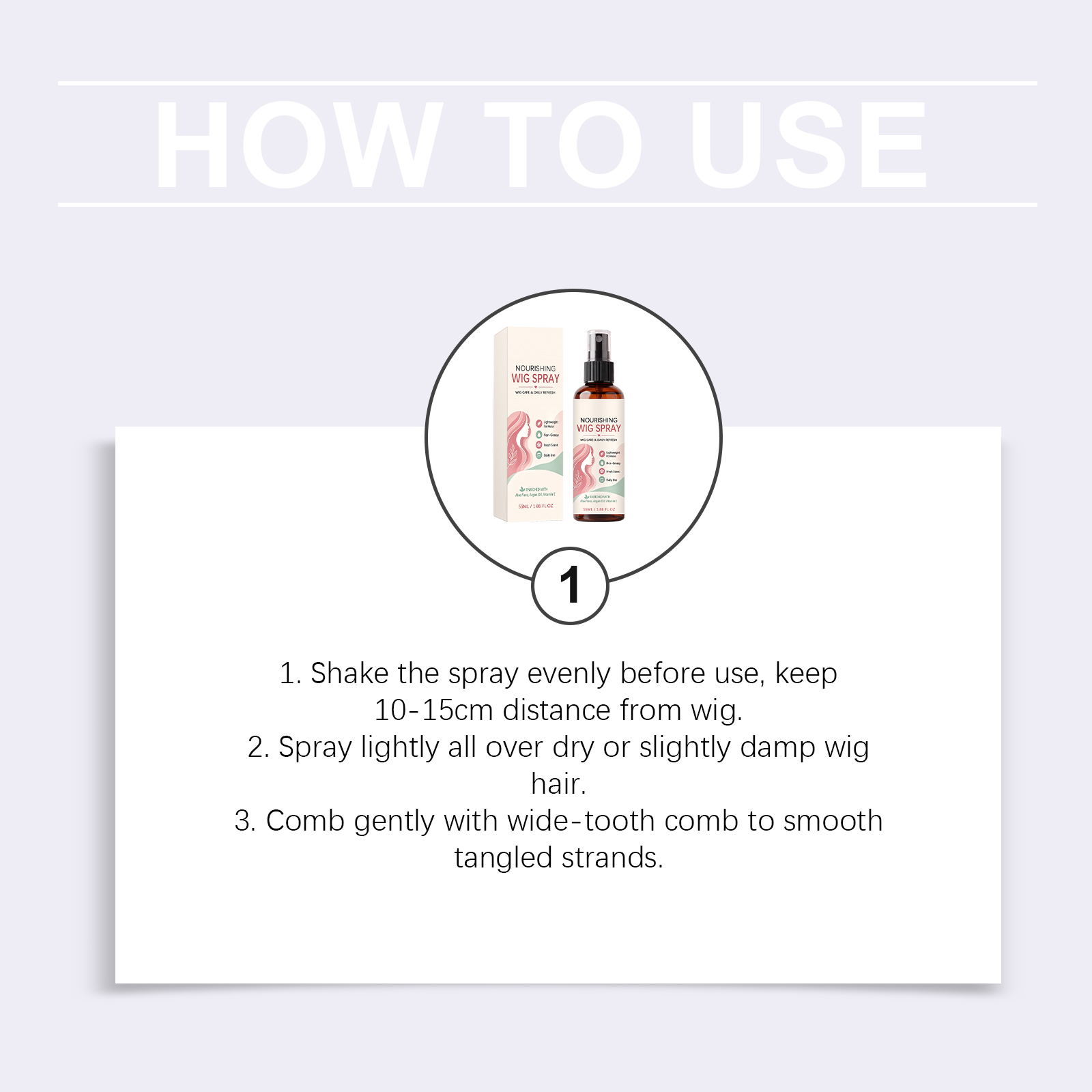 Wig Nourishing Spray Deep Hydration Anti Static Anti Frizz Dry Rough Taming Silky Smoothing Care