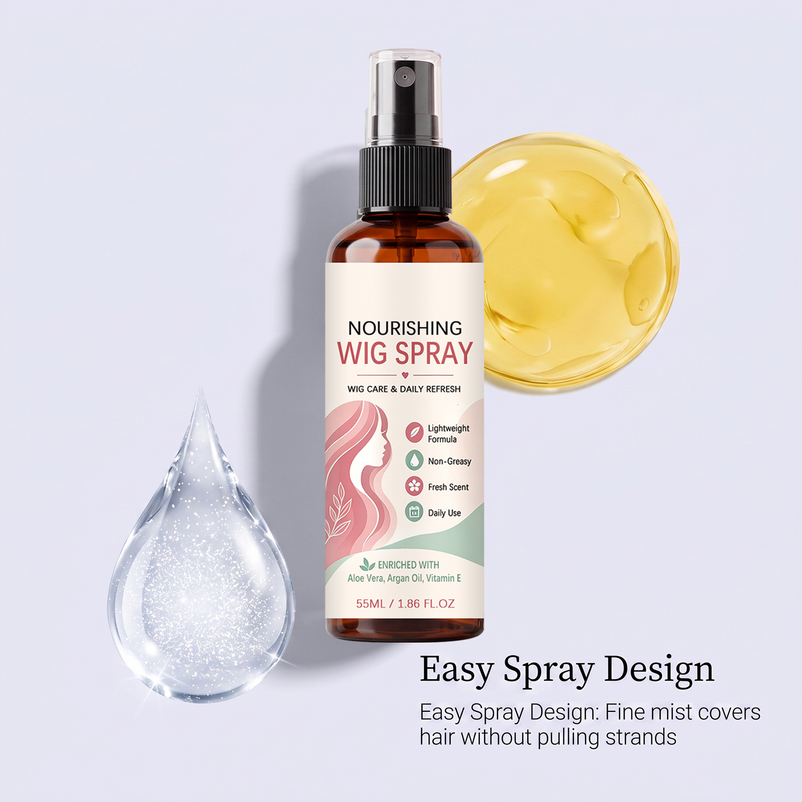Wig Nourishing Spray Deep Hydration Anti Static Anti Frizz Dry Rough Taming Silky Smoothing Care