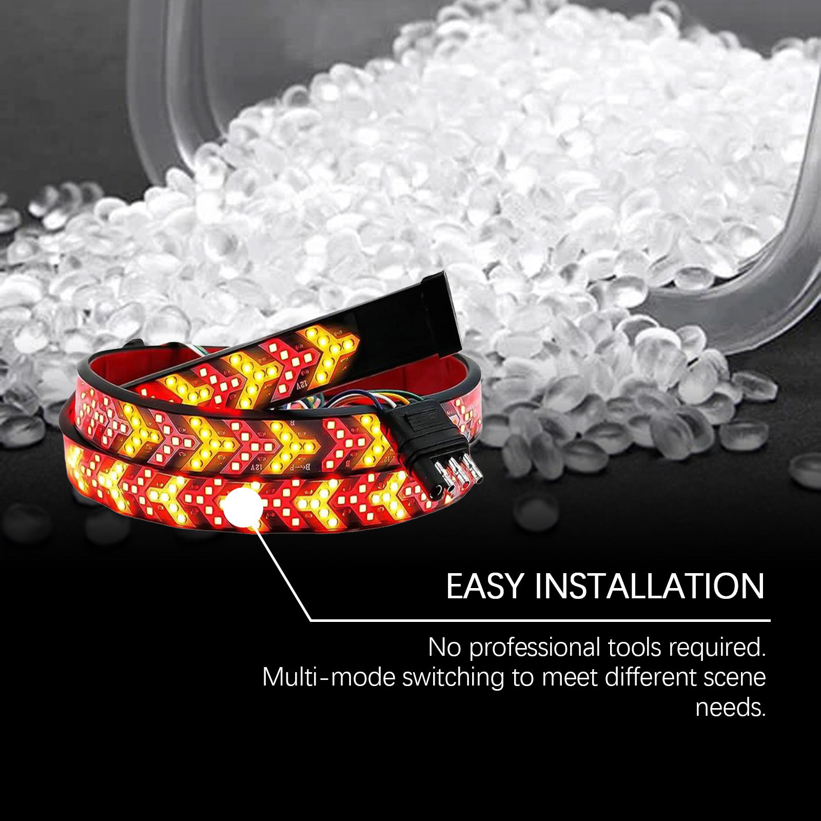 Led Taillight Warning Lamp Waterproof Durable Red Yellow Dual Color Flowing Steering Multifunction Brake Turning Rear Lamp