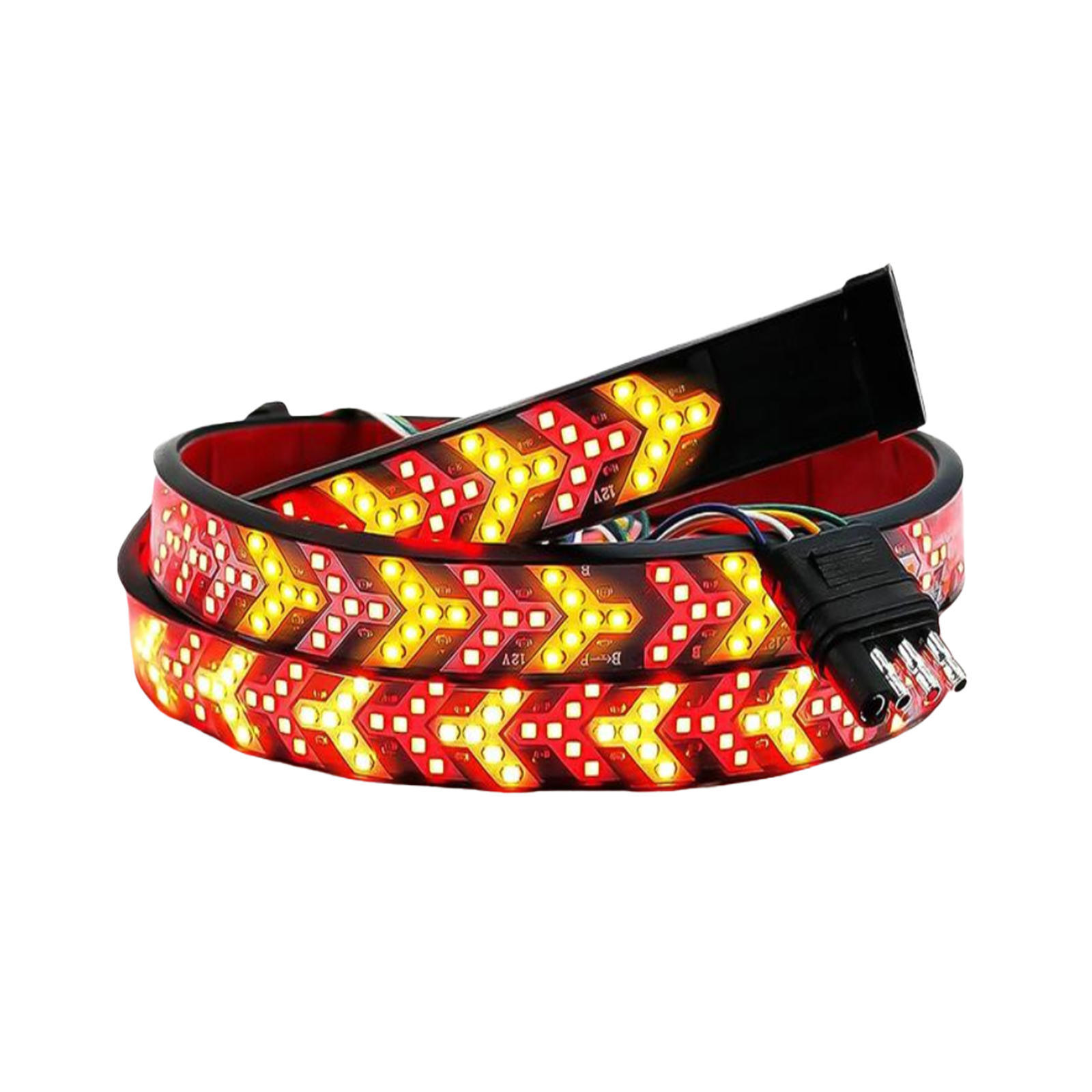Led Taillight Warning Lamp Waterproof Durable Red Yellow Dual Color Flowing Steering Multifunction Brake Turning Rear Lamp