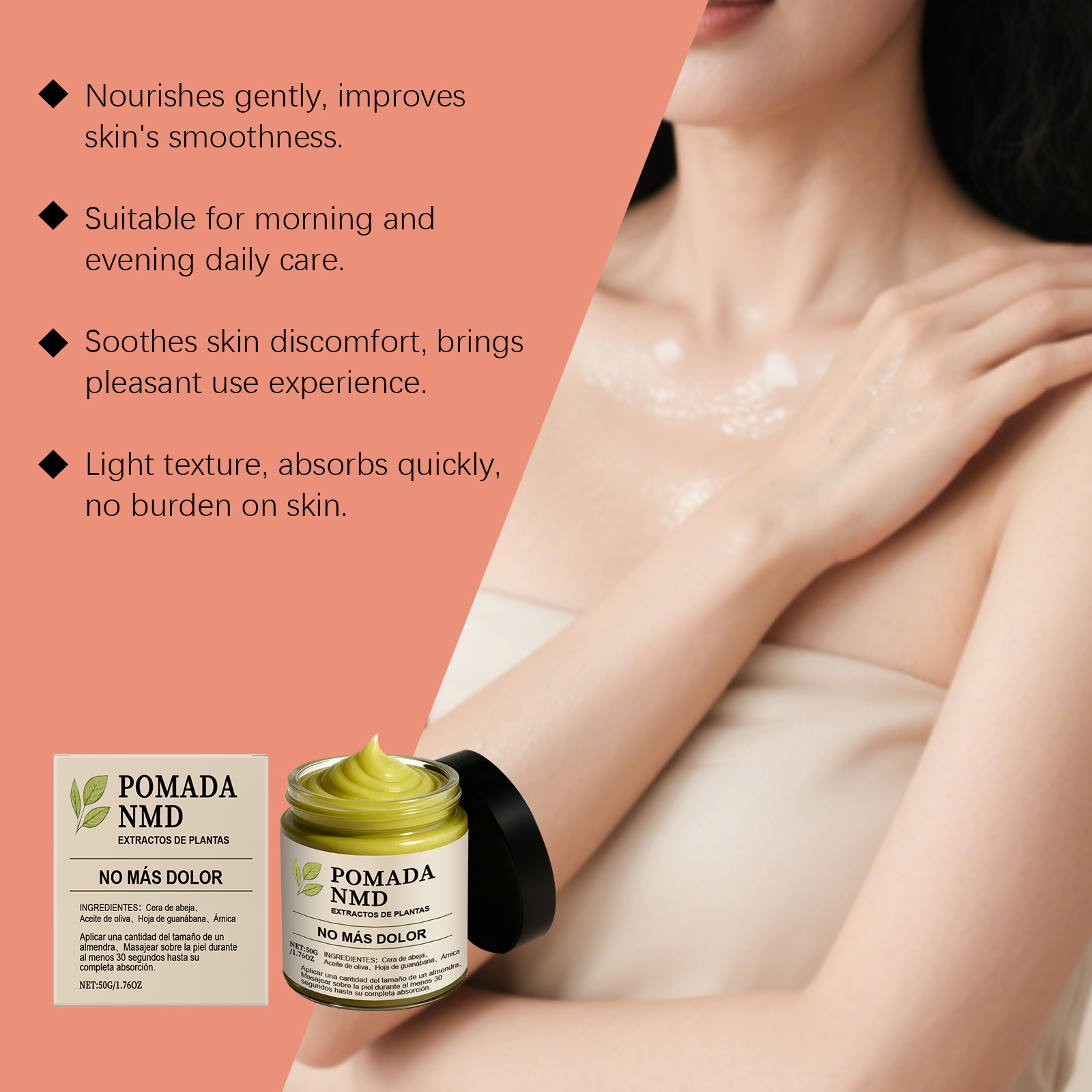 Herbal Body Care Cream Mild Moisturizing Smooth Skin Refreshing Tender Brightening Body Skin