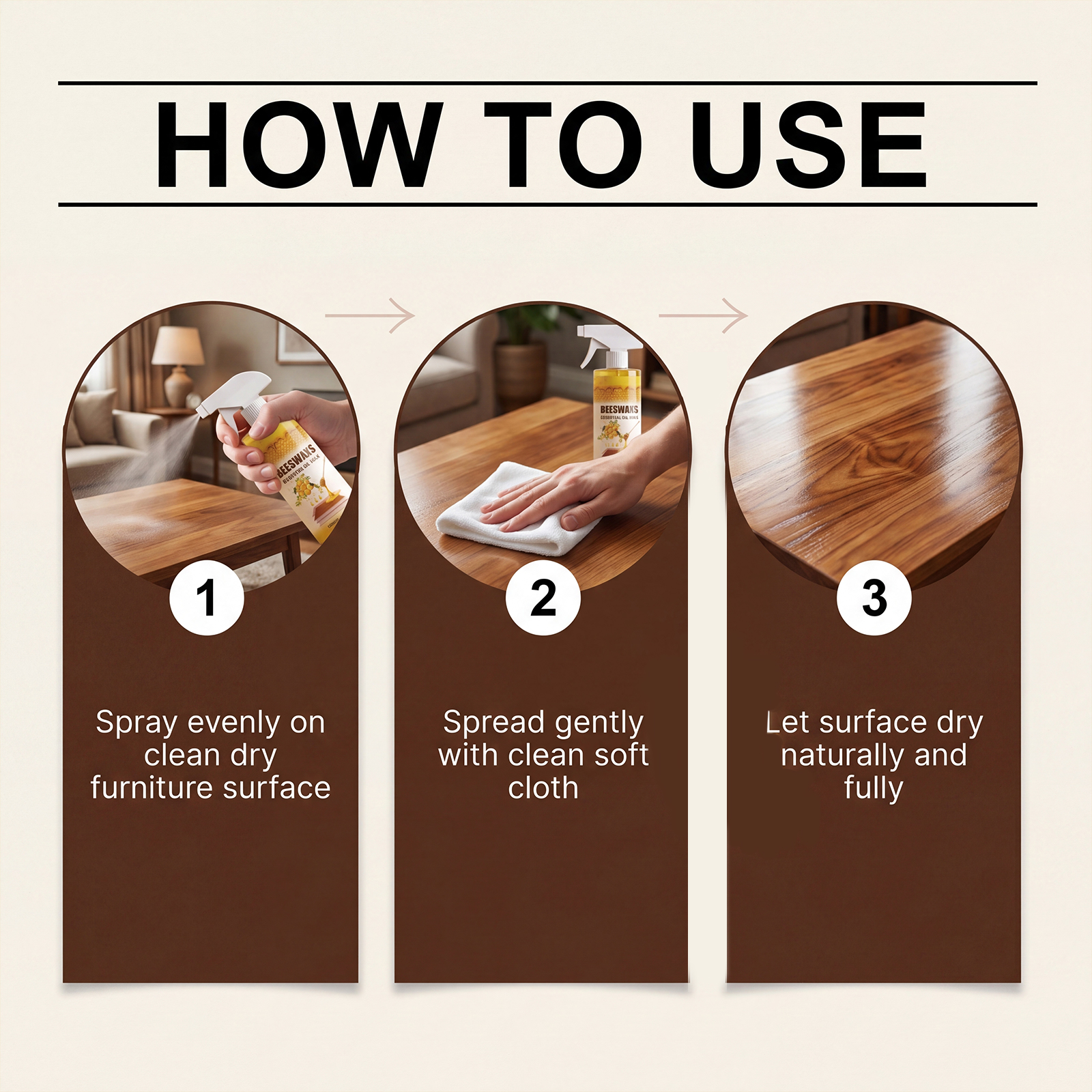 Wood Polishing Beeswax Spray Furniture Surface Renovation Maintenance Brightening Daily Household Convenient Care Agent