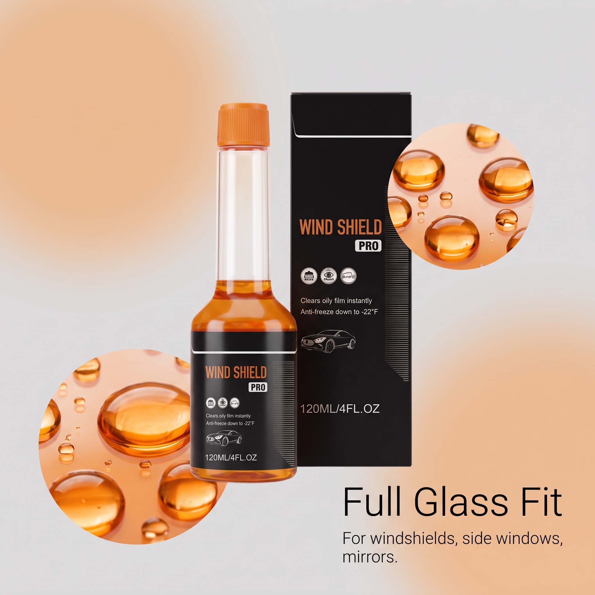Windshield Care Liquid Window Glass Cleaning Stain Removal Gloss Clear Vision Daily Clean Care