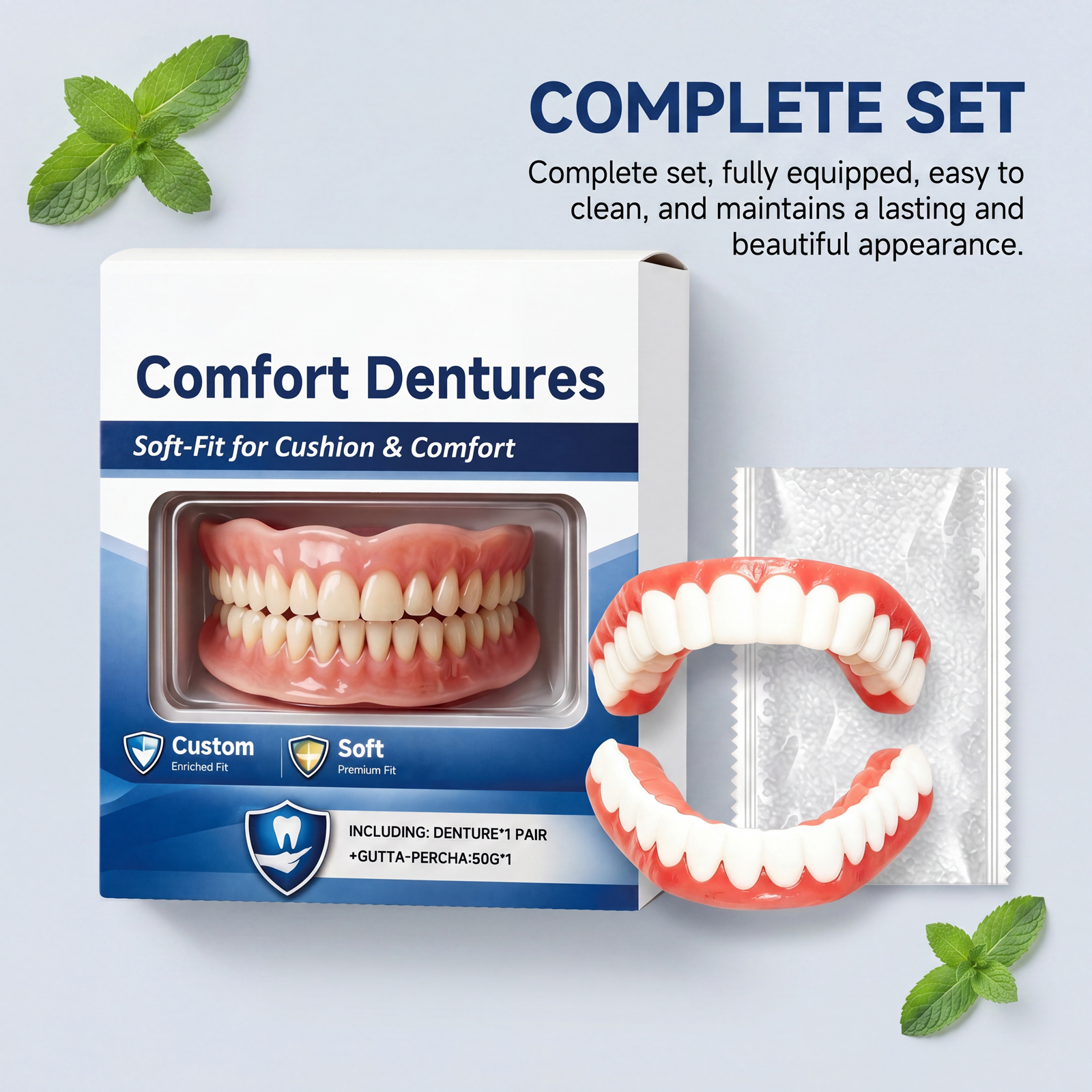 Denture Modification Kit Comfortable Fit Realistic Look Easy Care Flexible Resin Denture Restoration Tool