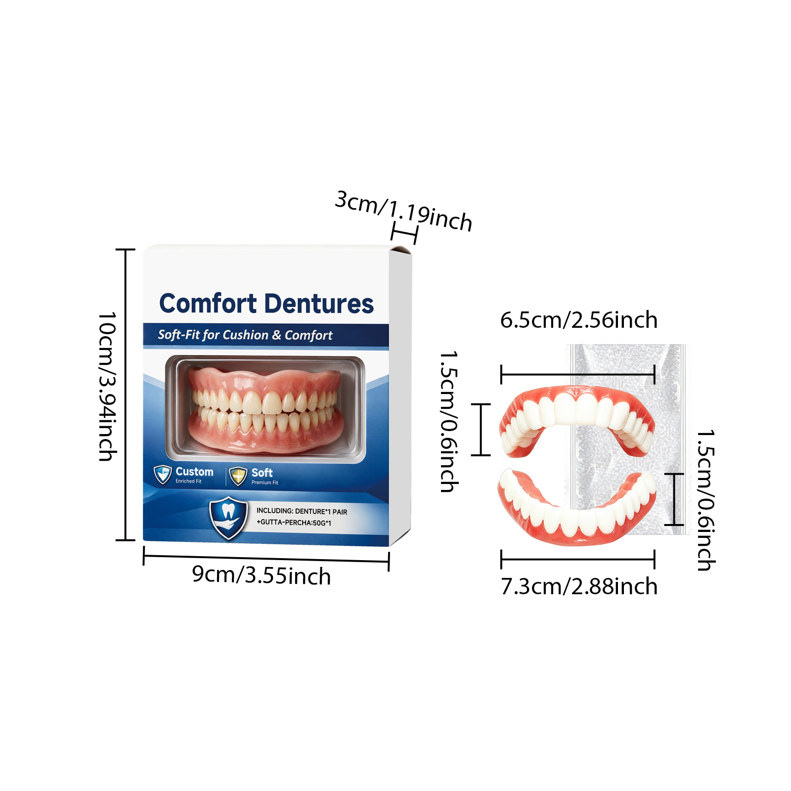 Denture Modification Kit Comfortable Fit Realistic Look Easy Care Flexible Resin Denture Restoration Tool