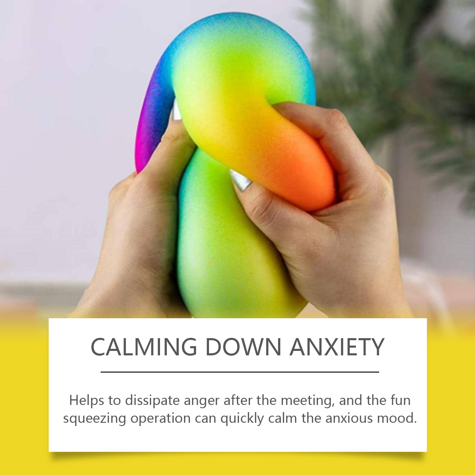 Dowmoo Rainbow Stress Ball Squishy Slow Rebound Stress Relief Toy Soft Gel Squeeze