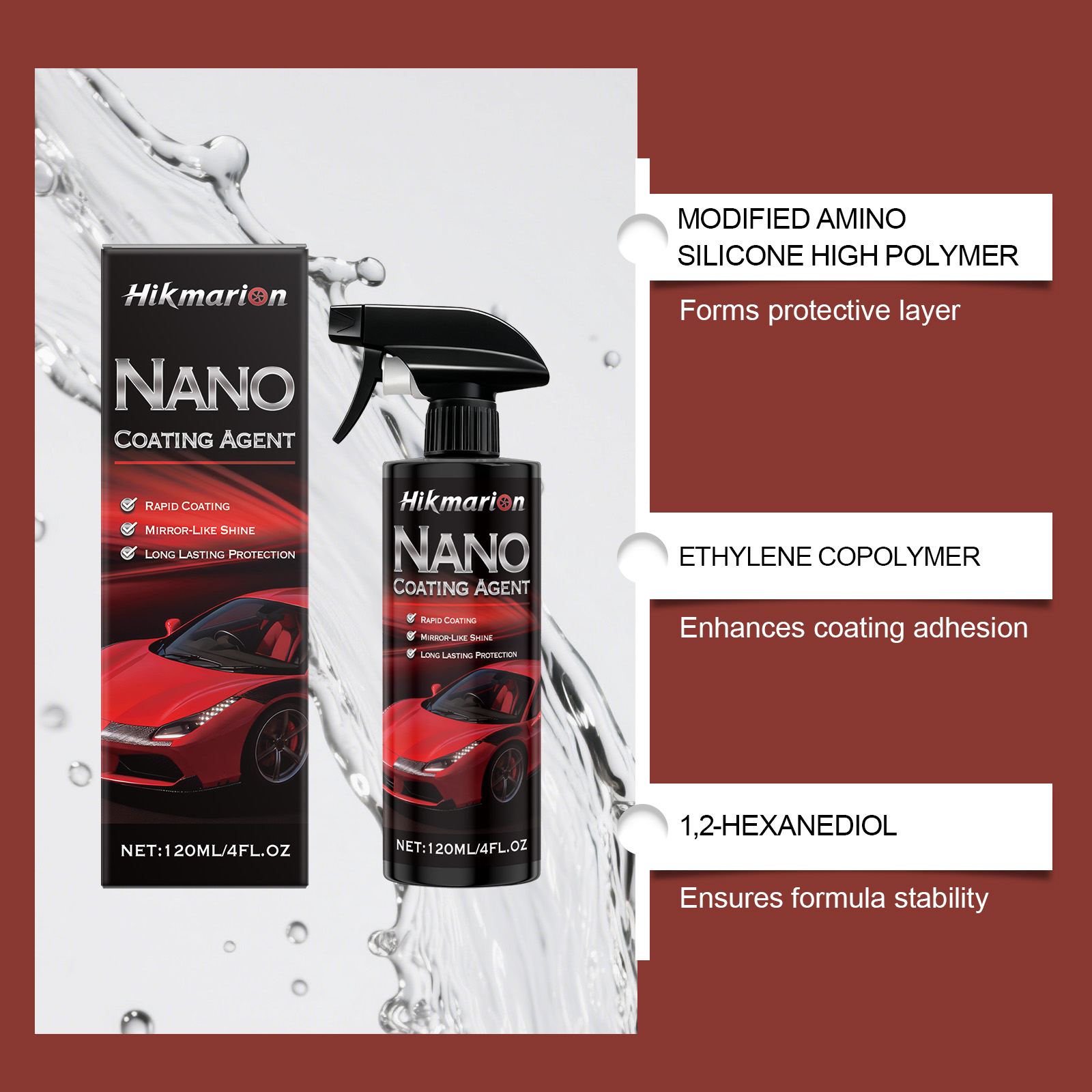 Nano Coating Agent Daily Shiny Easy Clean Maintenance Kit For Automotive Paint Surface Protection
