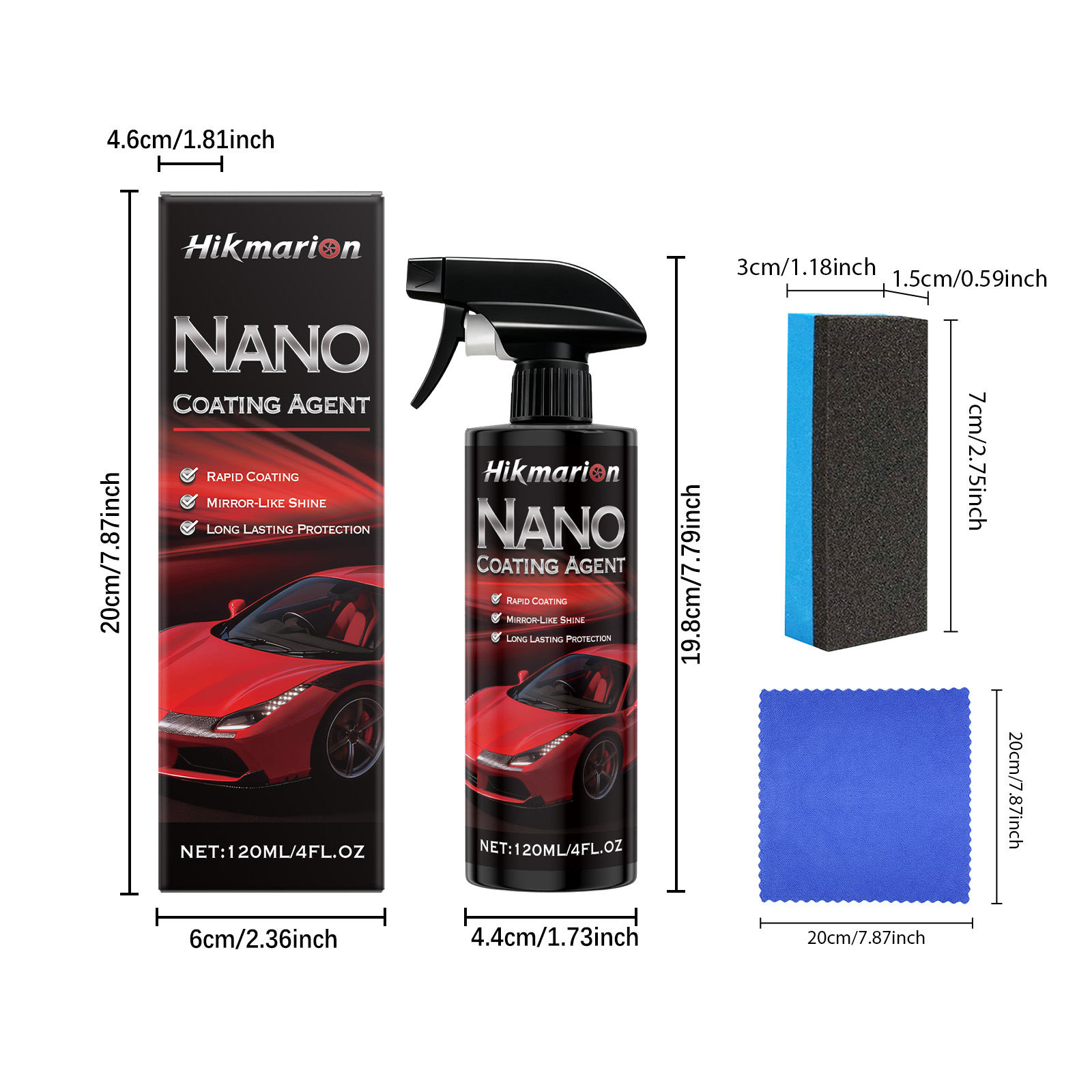 Nano Coating Agent Daily Shiny Easy Clean Maintenance Kit For Automotive Paint Surface Protection