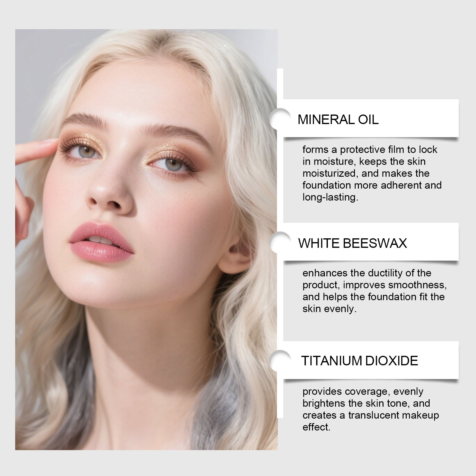 (Ivory White) Two In One Color Changing Foundation Stick Light Hydrating Natural Fit Non Caking Thin Sheer Base Makeup