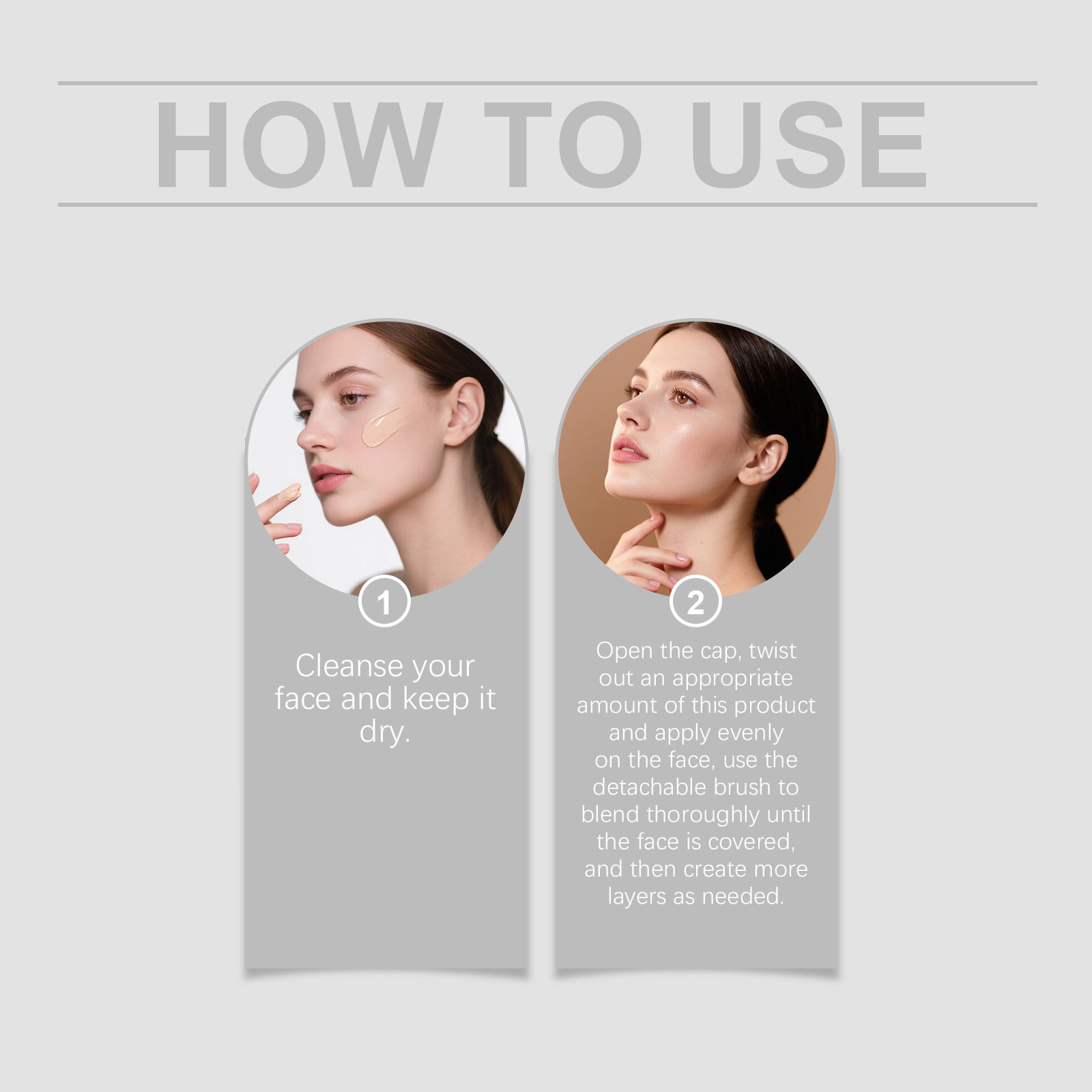 (Ivory White) Two In One Color Changing Foundation Stick Light Hydrating Natural Fit Non Caking Thin Sheer Base Makeup