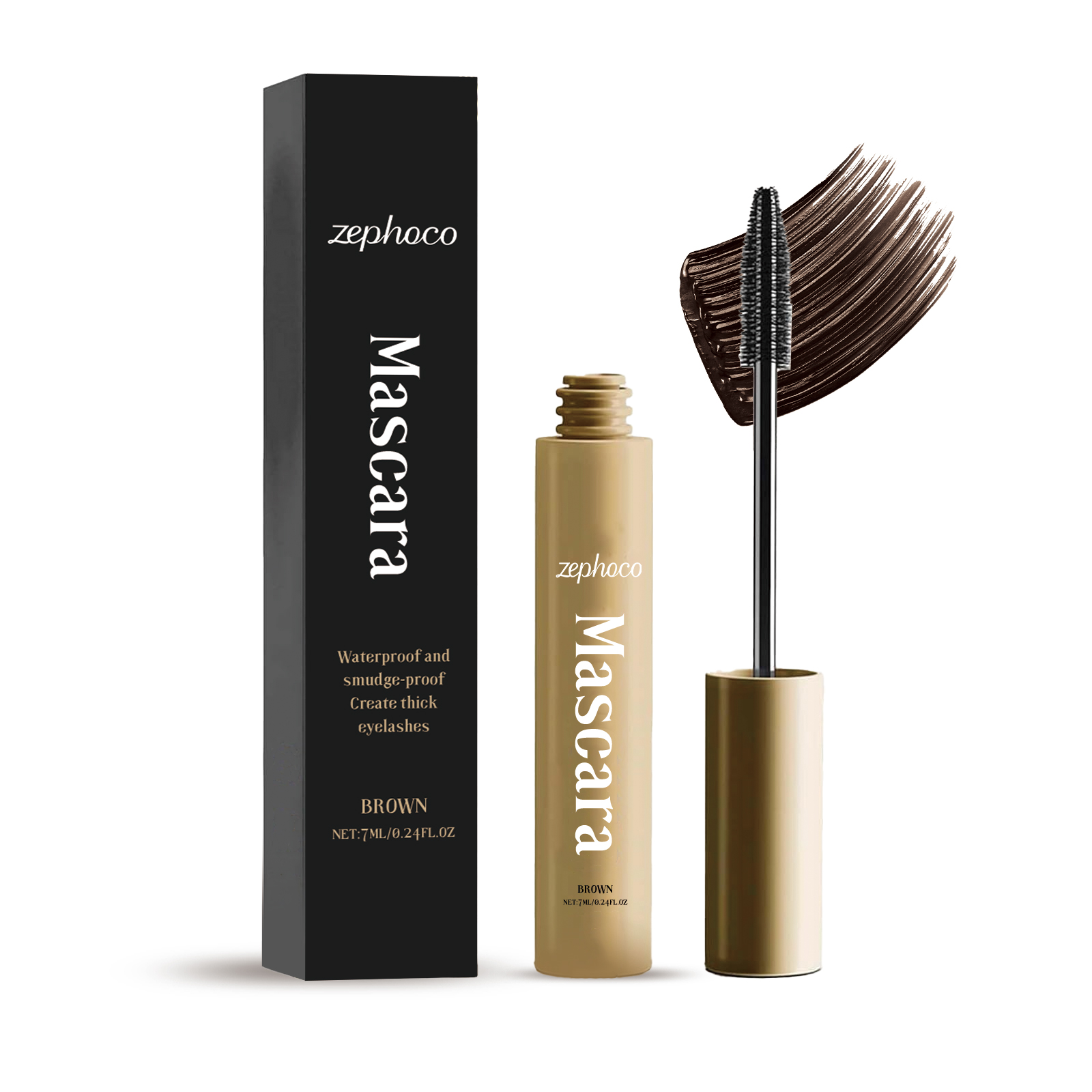 Brown Mascara Lengthening Curling Natural Longlasting Smudgeproof Waterproof Sweatproof Eye Makeup Cosmetic
