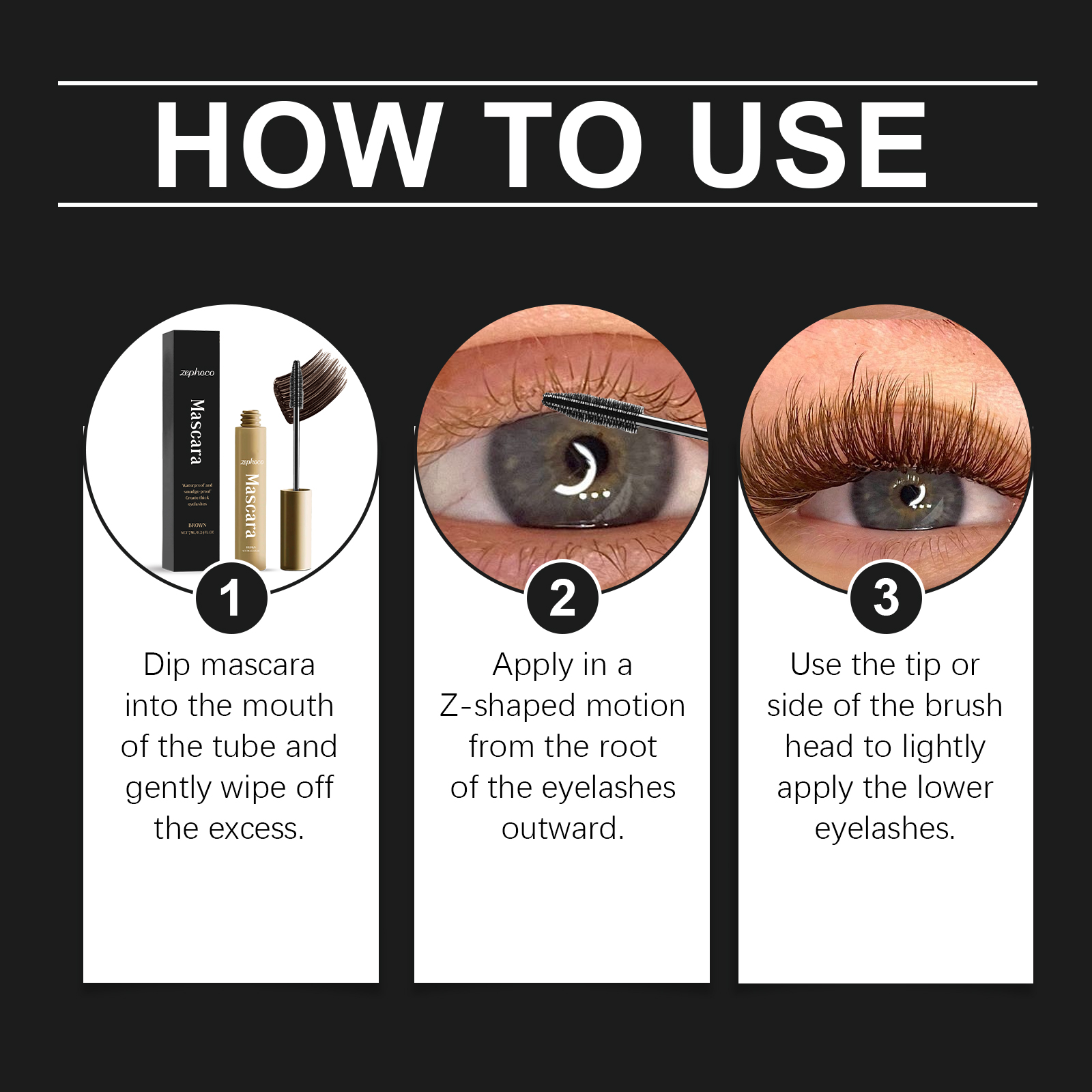 Brown Mascara Lengthening Curling Natural Longlasting Smudgeproof Waterproof Sweatproof Eye Makeup Cosmetic