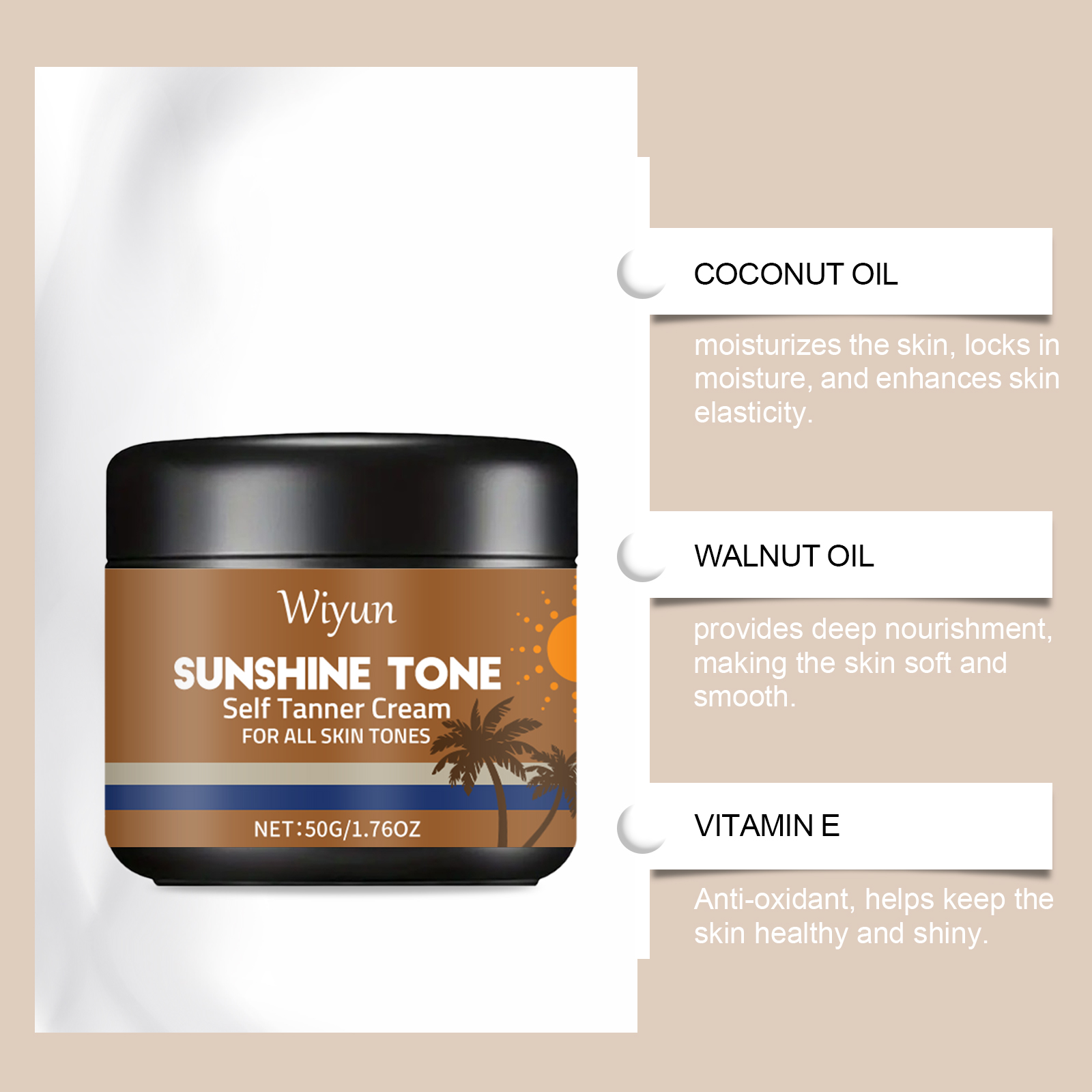 Sunless Self Tanning Cream Gentle Summer Outdoor Soft Glowing Moisturizing Nourishing Skin Bronzing Lotion