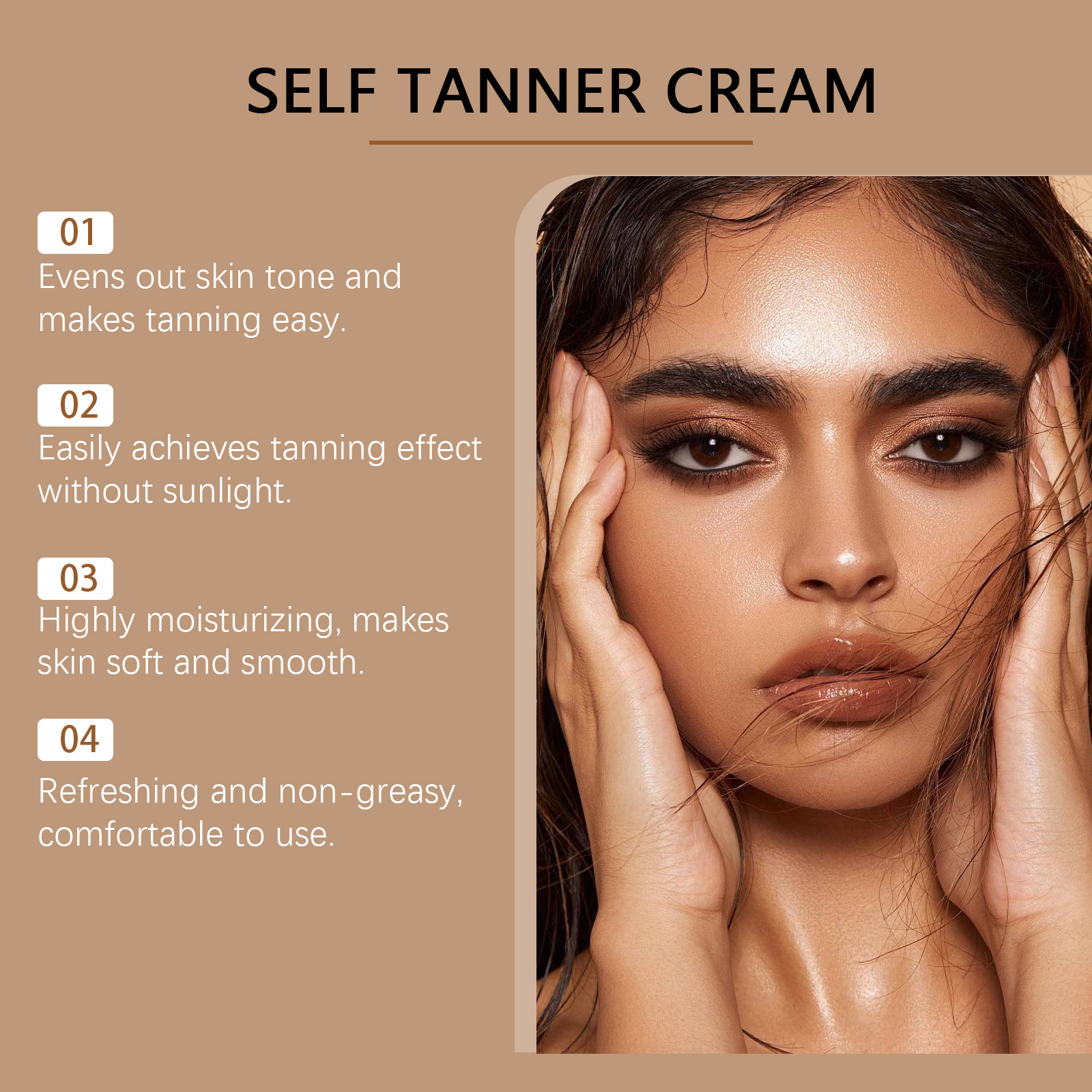 Sunless Self Tanning Cream Gentle Summer Outdoor Soft Glowing Moisturizing Nourishing Skin Bronzing Lotion