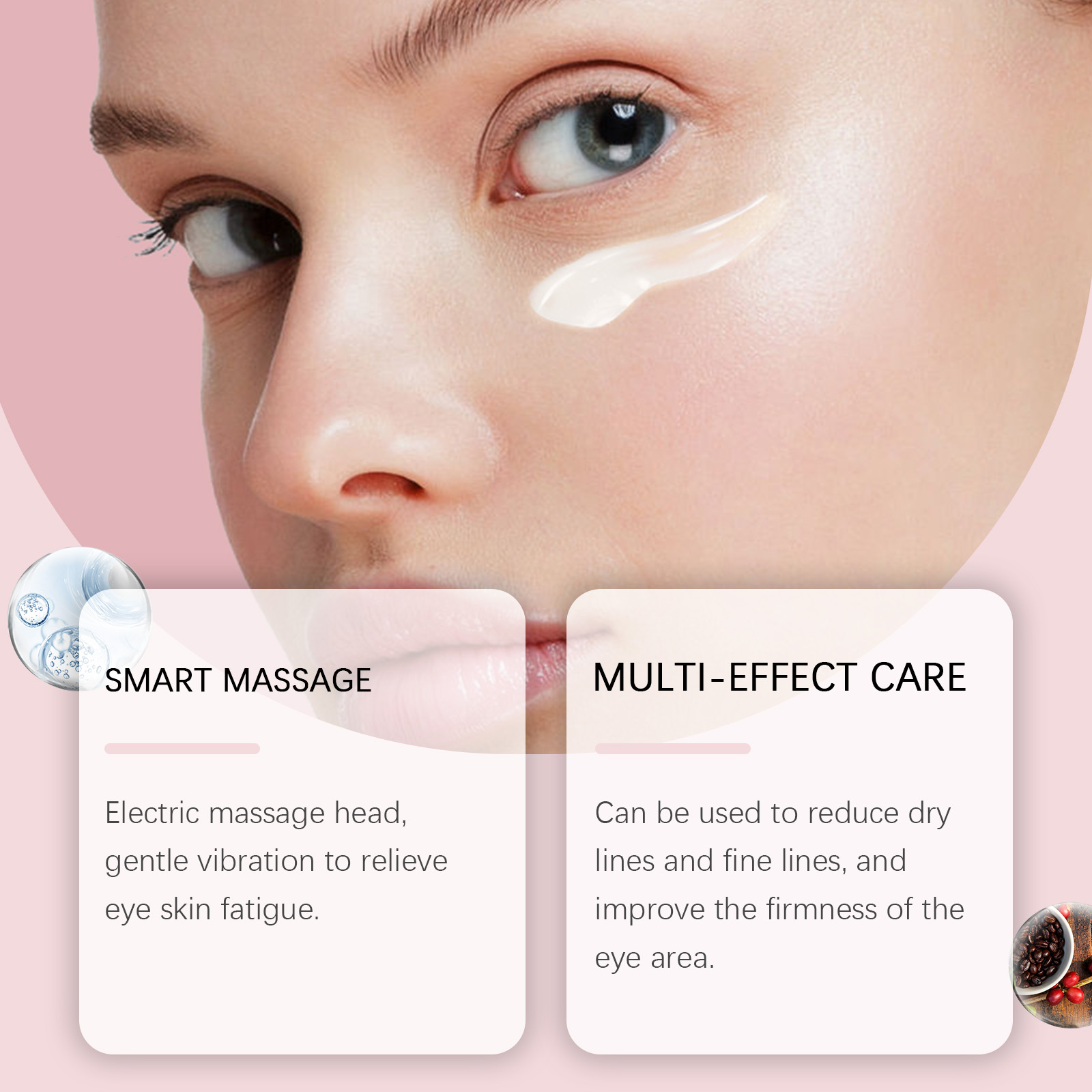 Electric Firming Eye Cream With Massage Roller For Lifting Hydrating Fine Lines Under Eye Care 15g