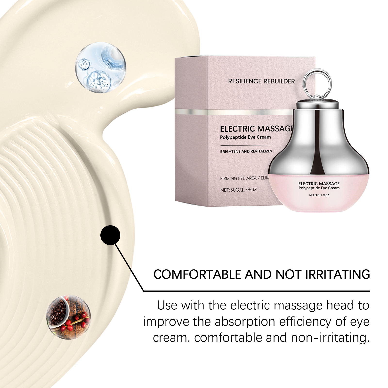 Electric Firming Eye Cream With Massage Roller For Lifting Hydrating Fine Lines Under Eye Care 15g
