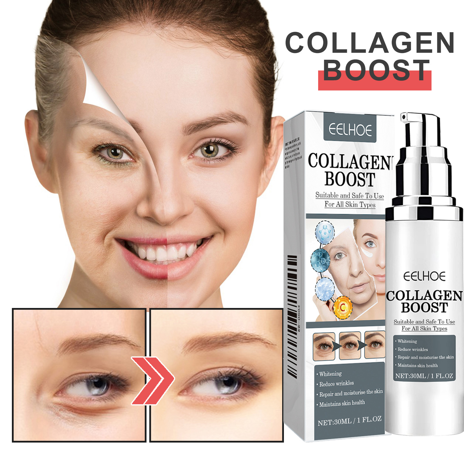 Collagen Boost Face Serum Anti-Ageing Firming Wrinkle Reducing Hydrating Serum