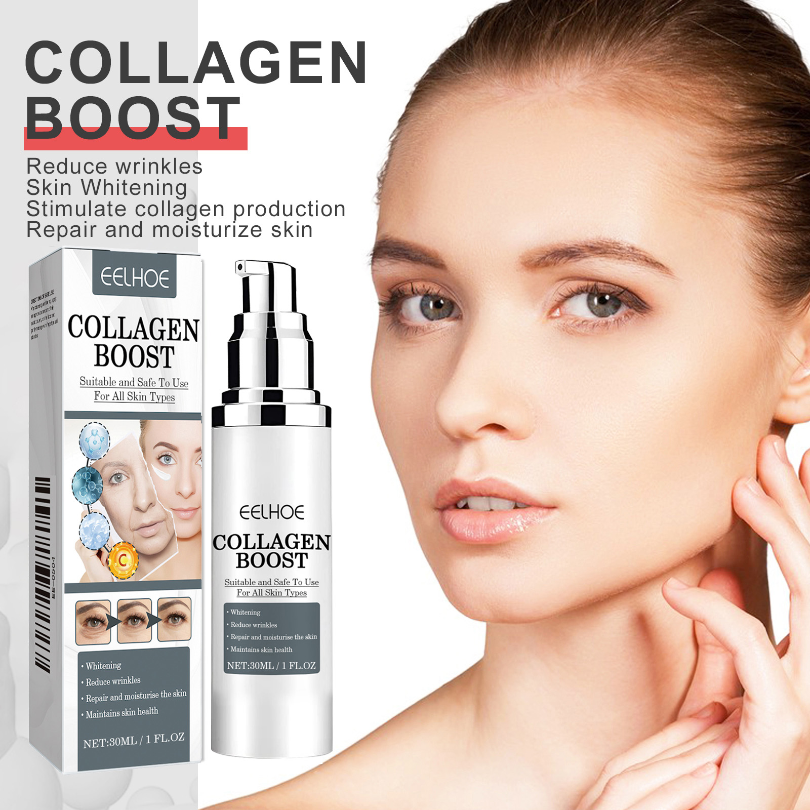 Collagen Boost Face Serum Anti-Ageing Firming Wrinkle Reducing Hydrating Serum