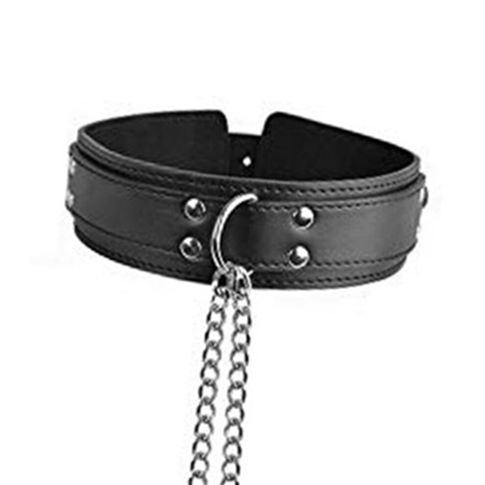 Nipple Clamps with Metal Chain PU Leather Collar - Adjustable Universal Fit for Men Women