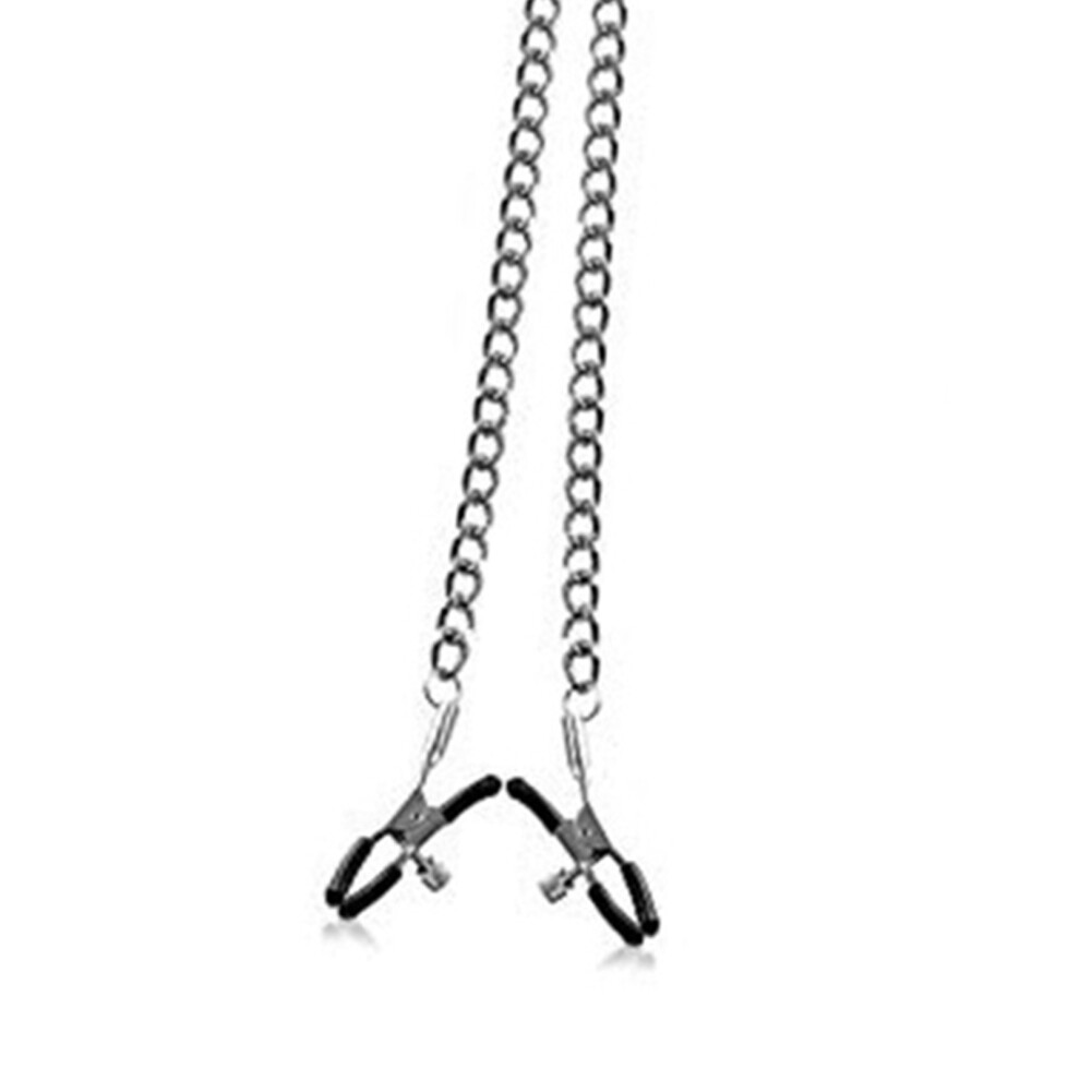 Nipple Clamps with Metal Chain PU Leather Collar - Adjustable Universal Fit for Men Women