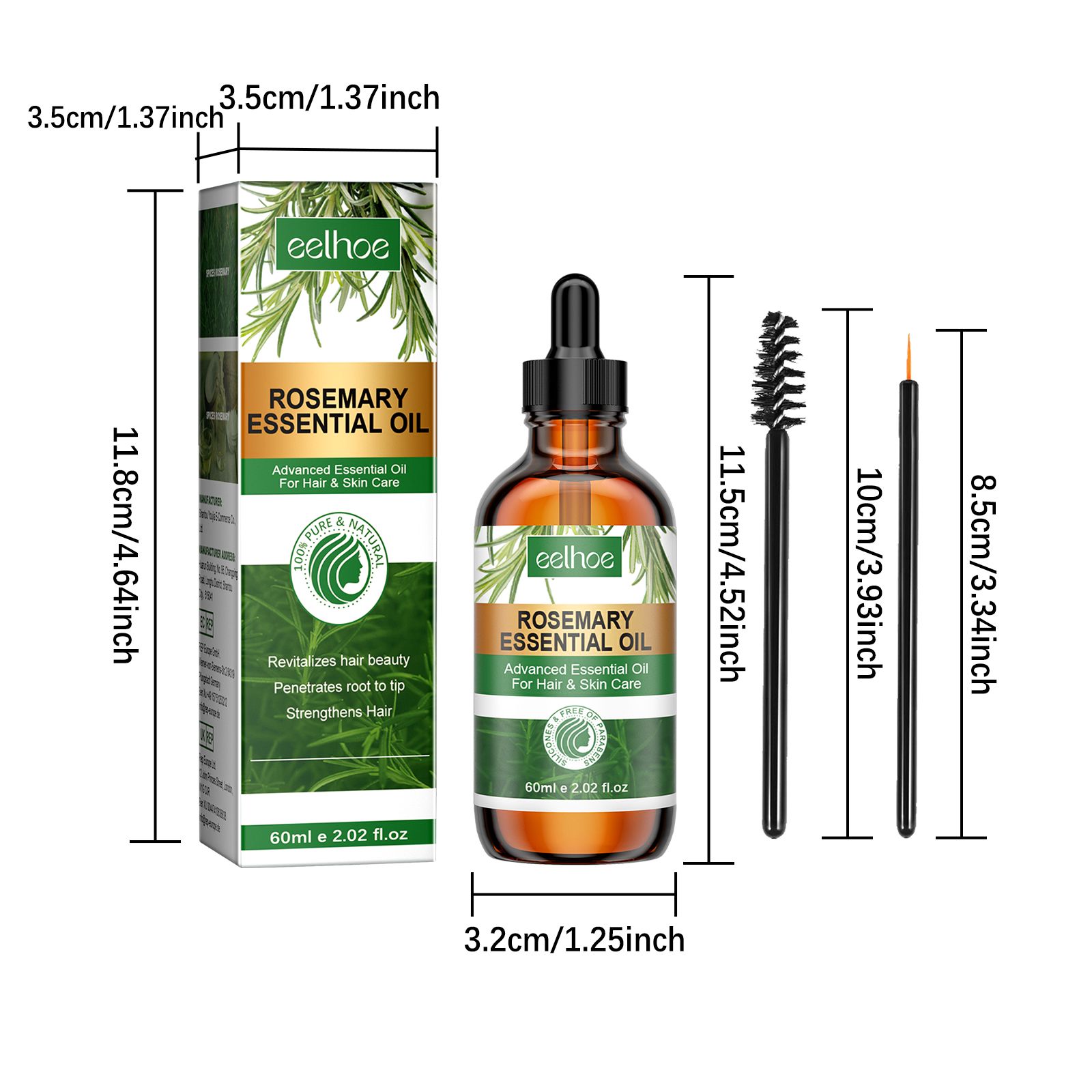 Rosemary Hair Oil Moisturizing Strengthening For Damaged Hair Smoothing And Daily Scalp Care