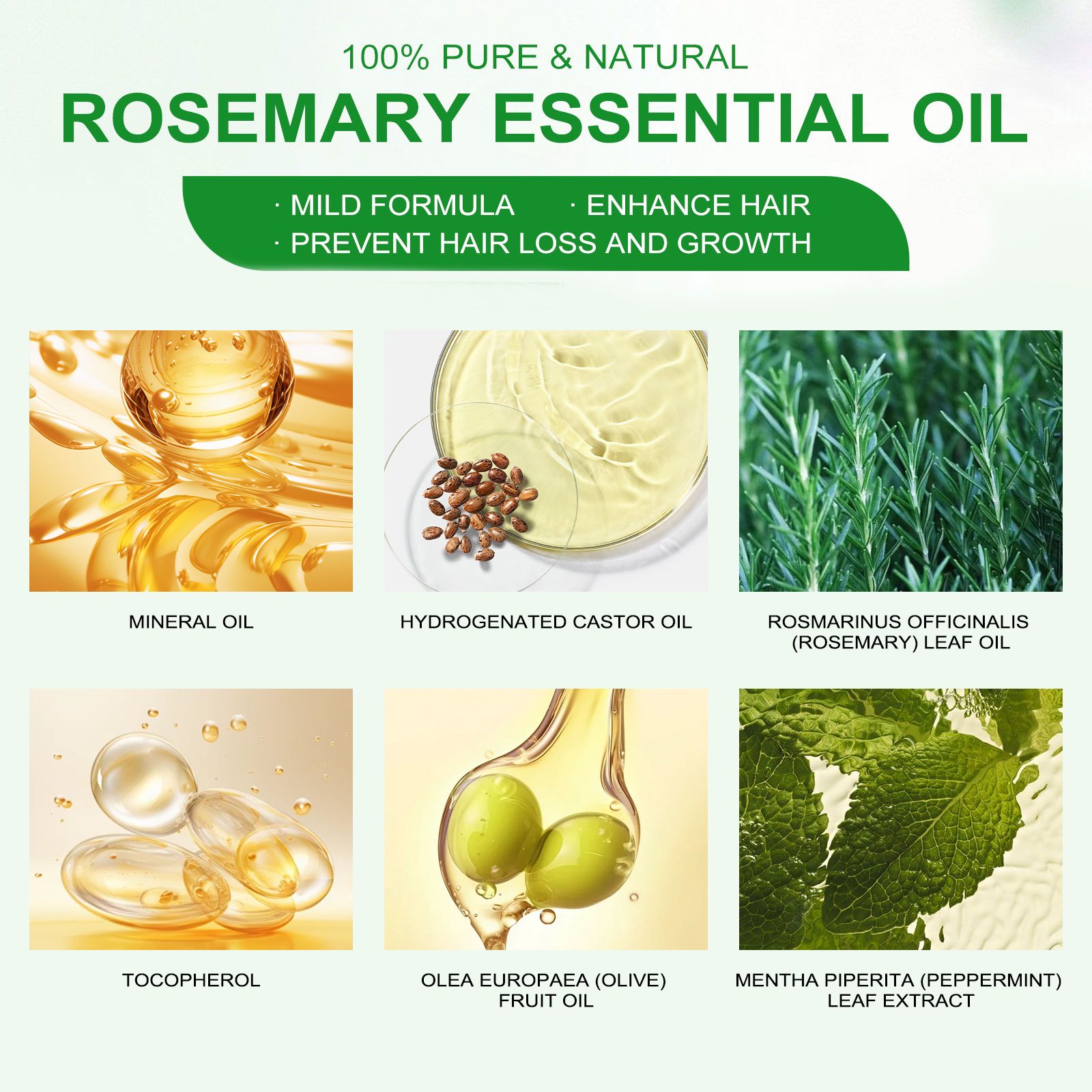 Rosemary Hair Oil Moisturizing Strengthening For Damaged Hair Smoothing And Daily Scalp Care