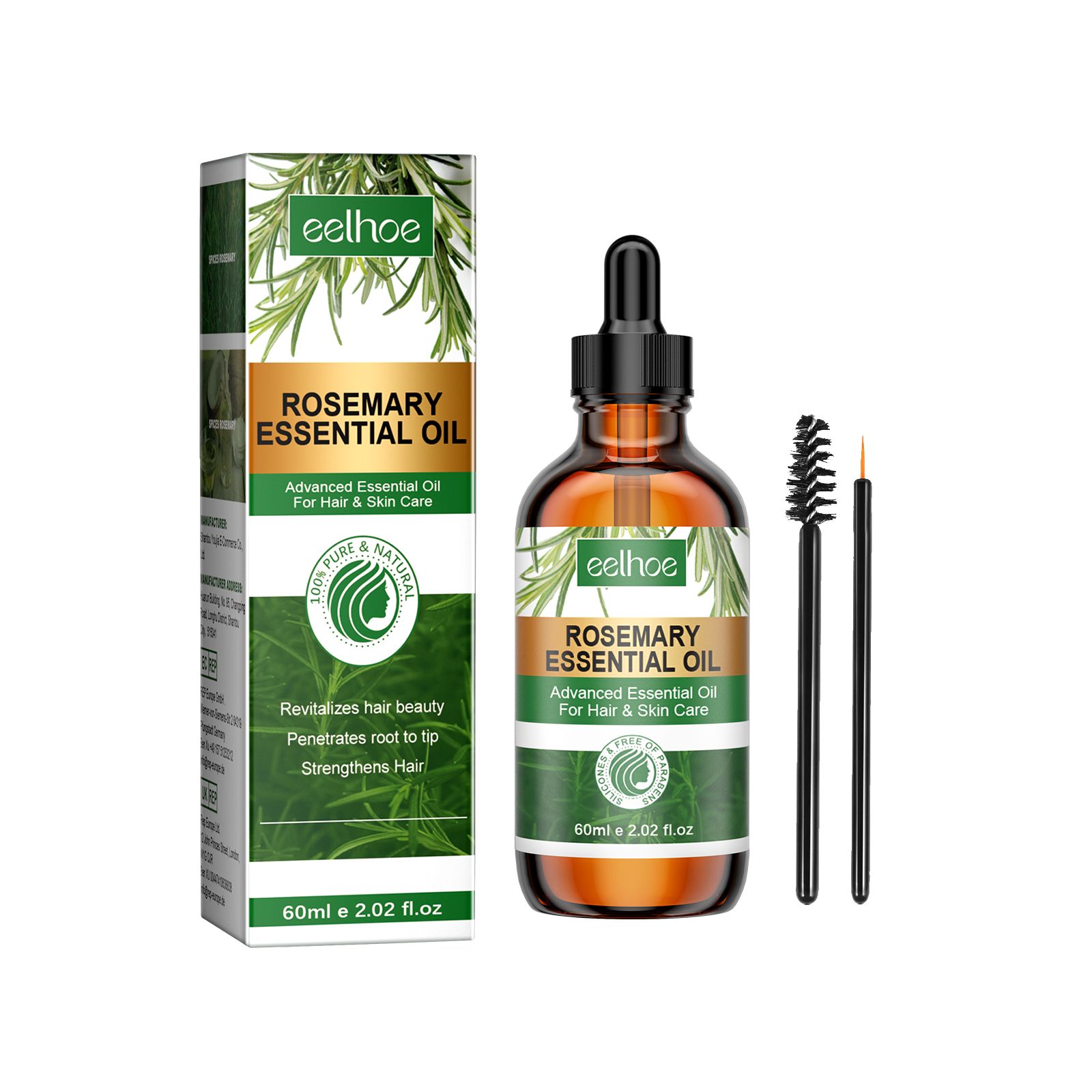 Rosemary Hair Oil Moisturizing Strengthening For Damaged Hair Smoothing And Daily Scalp Care