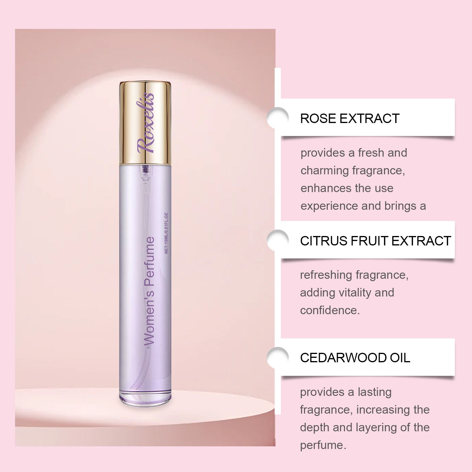 Fresh Perfume Spray Woody Rose Long Lasting Portable For Daily Wear