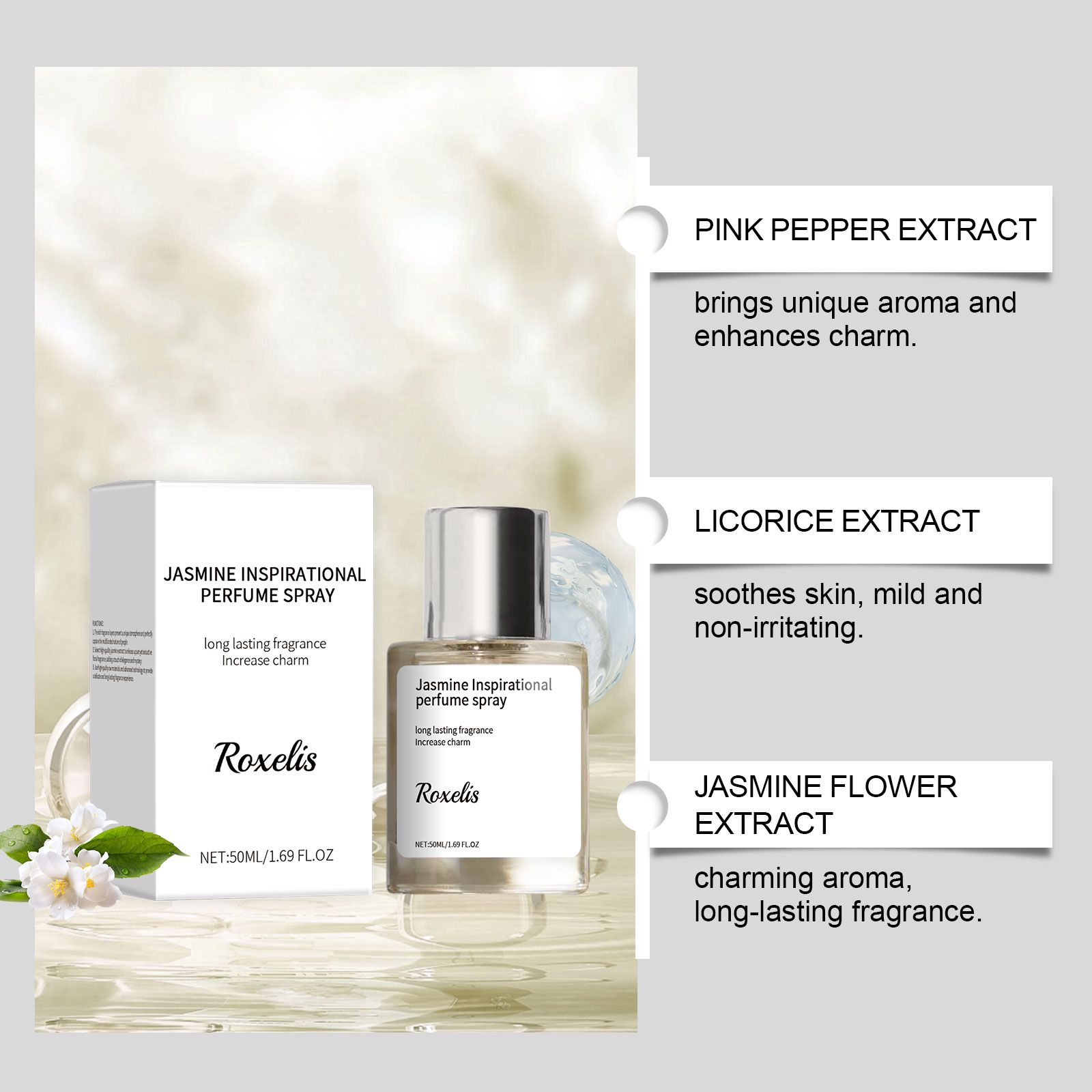 Jasmine Inspiring Perfume Spray Fresh Floral Fruity Long Lasting For Daily Wear