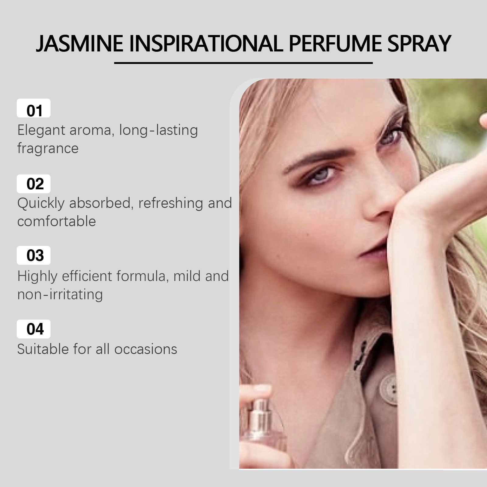 Jasmine Inspiring Perfume Spray Fresh Floral Fruity Long Lasting For Daily Wear