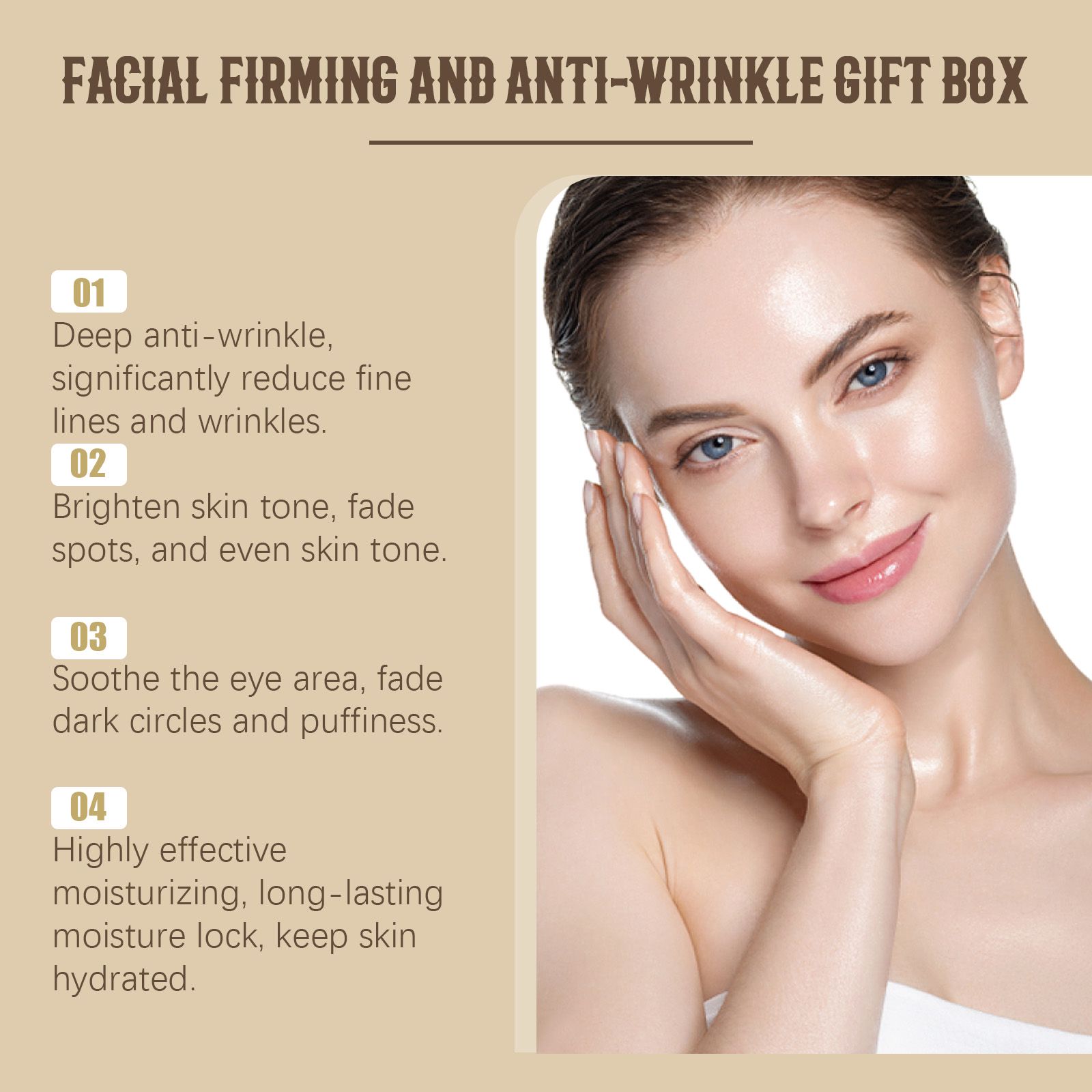 Facial Skincare Gift Set With Eye Mask Essence And Face Cream For Daily Hydration And Care