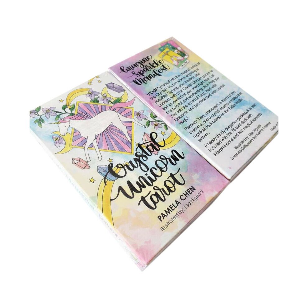 Crystal Unicorn Tarot Decks English Fortune Tell Divination Oracle Card Game