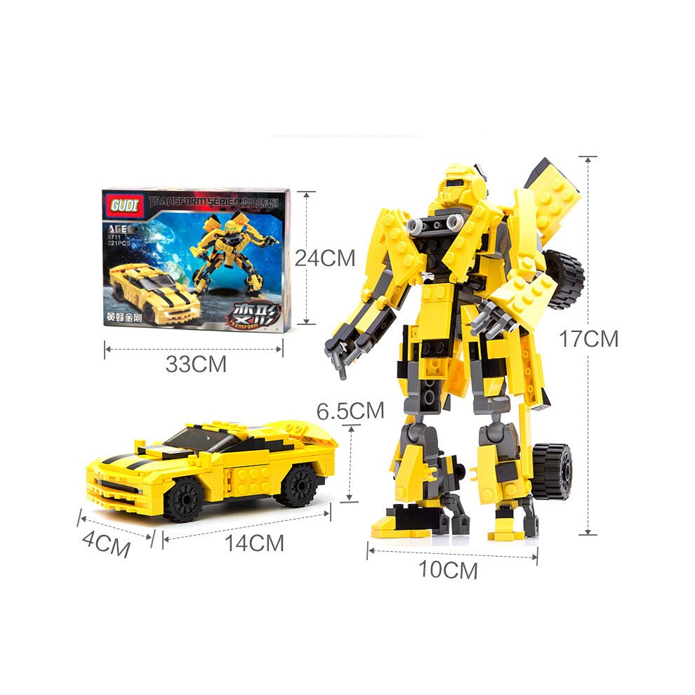 (Transformers Bumblebee Car fit for Lego Toys) Transformers Robot Building Construction