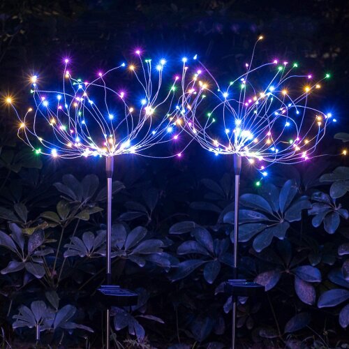Solar Garden Decorative Lights Solar Wires String Landscape Light-DIY Flowers for Walkwa
