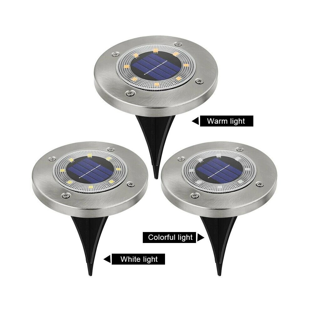 (Multicolor) 8 LED RGB Solar Lawn Yard Led Night Light Buried Solar Garden Light IP65 Wa