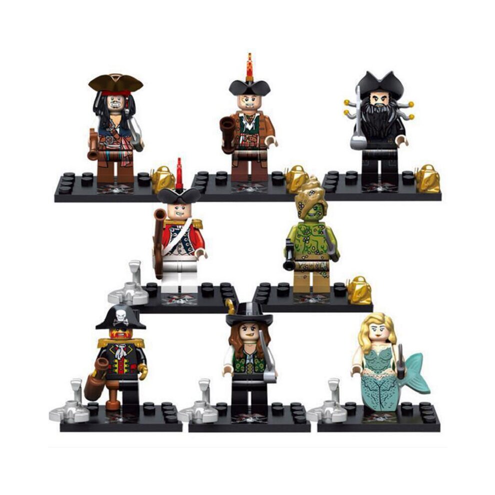 16PCS Caribbean Pirates Minifigures Compatible Toys Fit Lego