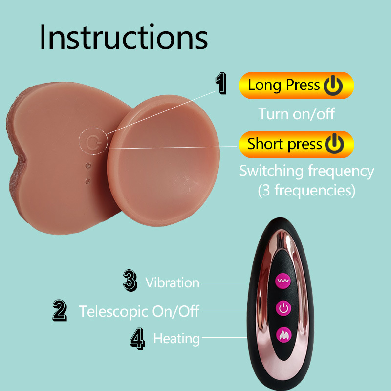 Realistic Dildo Masturbator for Women Heating Thrusting Vibration Wand Vibrator Automatic Sex Toy G-Spot Fucking Massager Bullet with Suction Cup and Remote Control 8.26 Inch