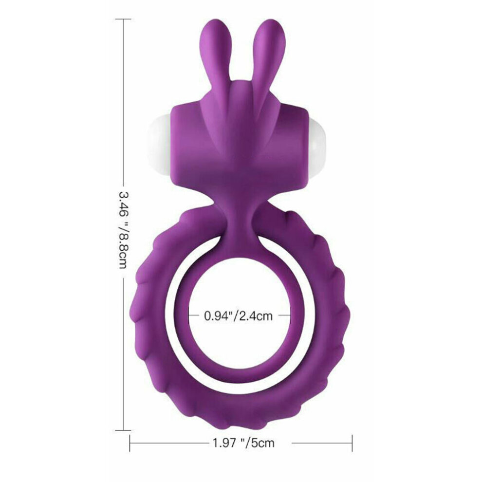 Rabbit Vibrator Cock Ring Vibrating Sex Toy Clitoris Penis Soft Silicone Delaying Ejaculation Couples Mens Erection Simulation