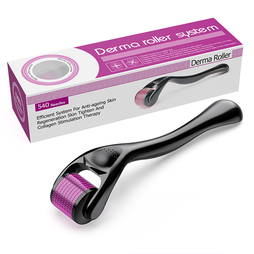 Derma Roller System Titanium 540 Needles Micro Needling Derma Skin Roller with Storage Case Fit for Hair Beard Regeneration Skin Rejuvenation Anti Ageing Scar Acne Marks Cellulite Treatment Beauty Care