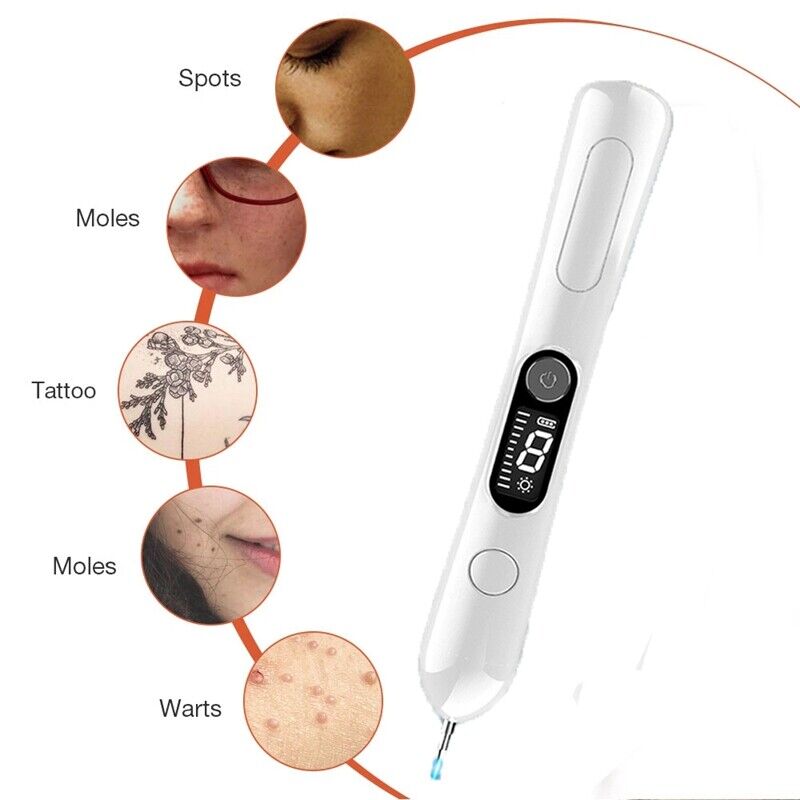(White) Spot Removal Pen LCD Laser Pen Skin Tag Remover Age Spot Mole Wart Tattoo Freckle Removal Machine Electric Face Skin Care Tools Ideal Gift